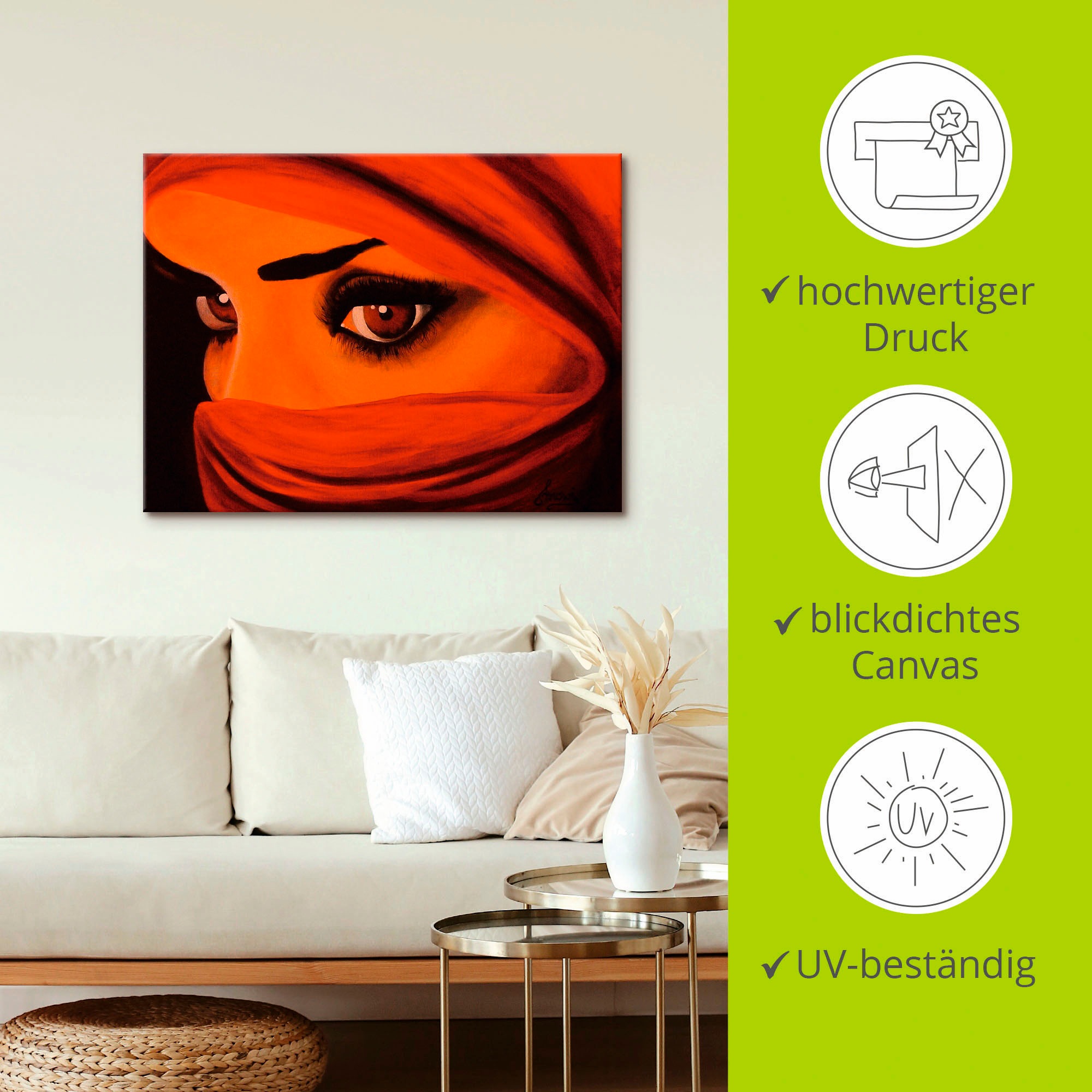 Artland Wandbild »Tuareg-Die von Gott Verlassene«, Frau, (1 St.), als Leinwandbild, Poster in verschied. Grössen