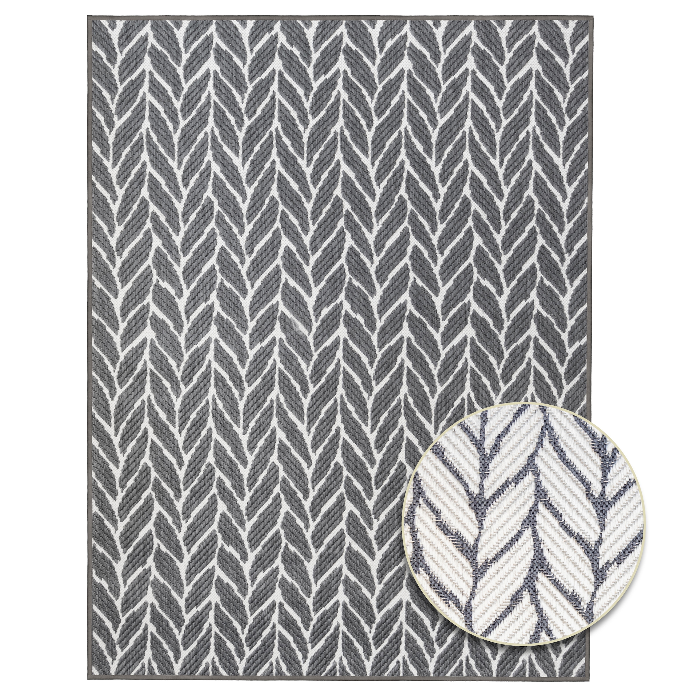 Image of Primaflor-Ideen in Textil Teppich "Outdoorteppich REVERSO - Knitted Joy" rechteckig 5 mm Höhe Wendeteppich, Zopfmuster, In- und Outdoor geeignet, wasserfest