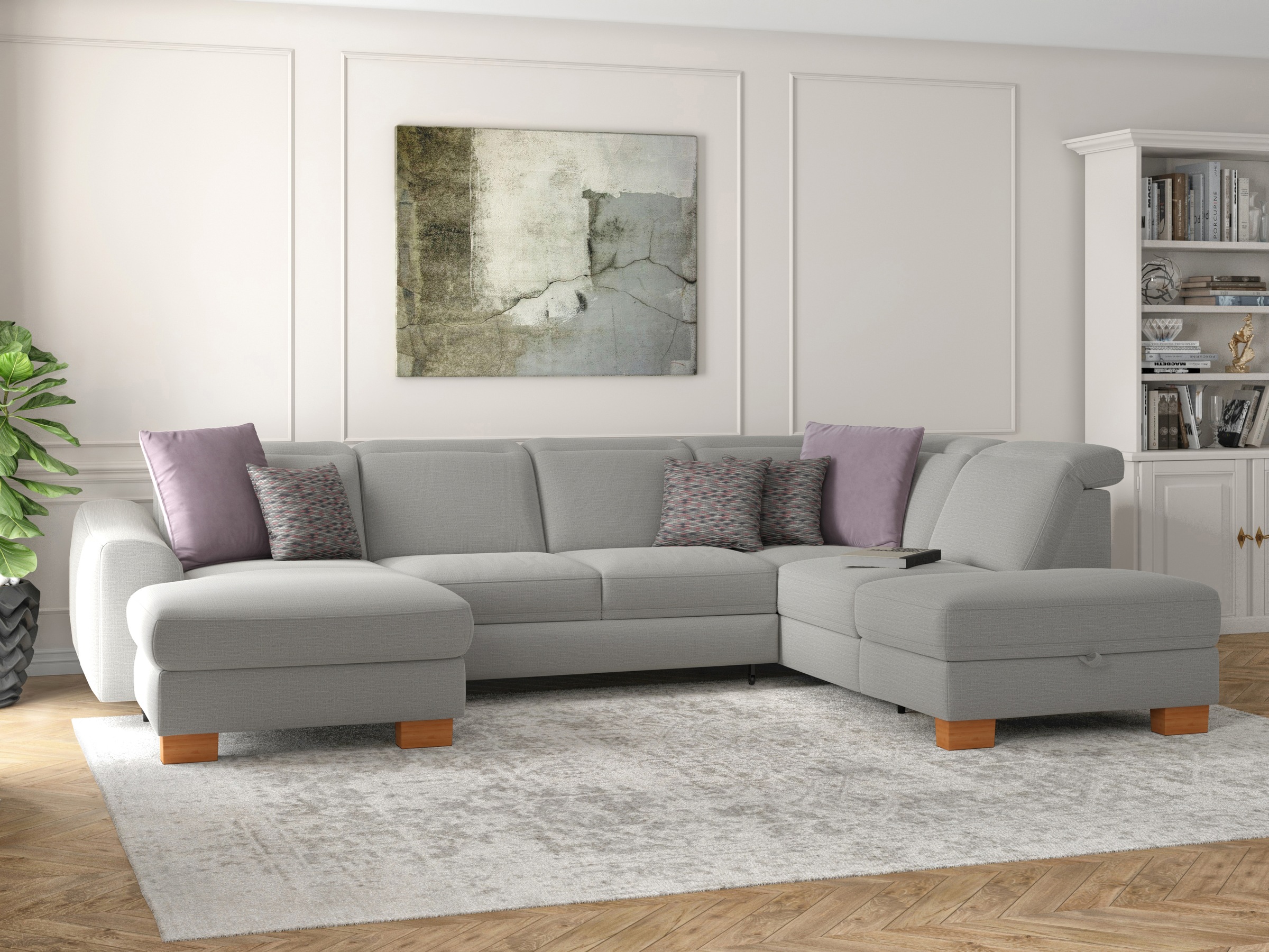 Image of sit&more Wohnlandschaft »Durness«, mit Federkern und hochwertigen Massivholzfüssen, wahlweise mit Kopfteilverstellung, optional mit Bettfunktion und Stauraum bei Ackermann Versand Schweiz