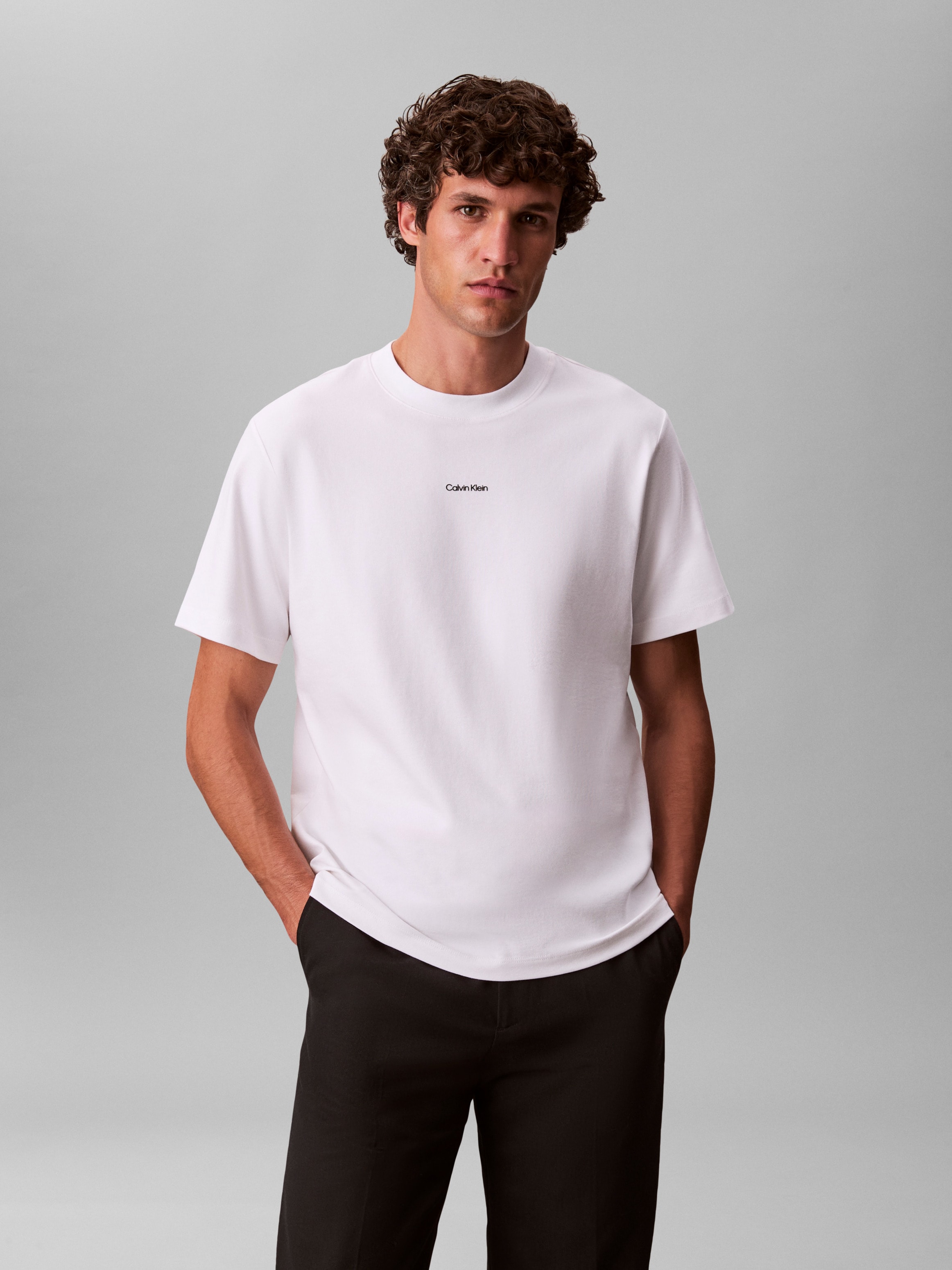 Image of Calvin Klein T-Shirt "SS STRETCH PIQUE NANO EASY TEE" Mit Rundhalsausschnitt