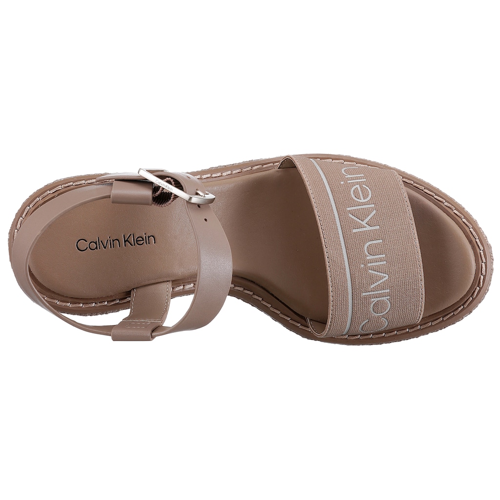 Calvin Klein Sandalette »WIRA 5C *I«, mit Bast bezogenem Keilabsatz