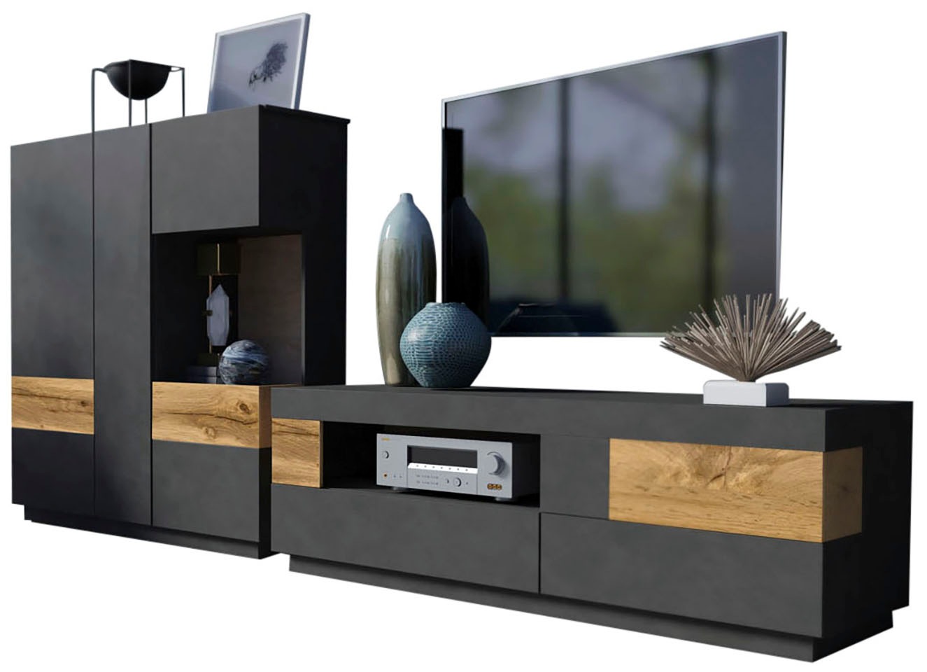 Image of GOODproduct Wohnwand "SILKE" Set, 2 Stk. tlg.