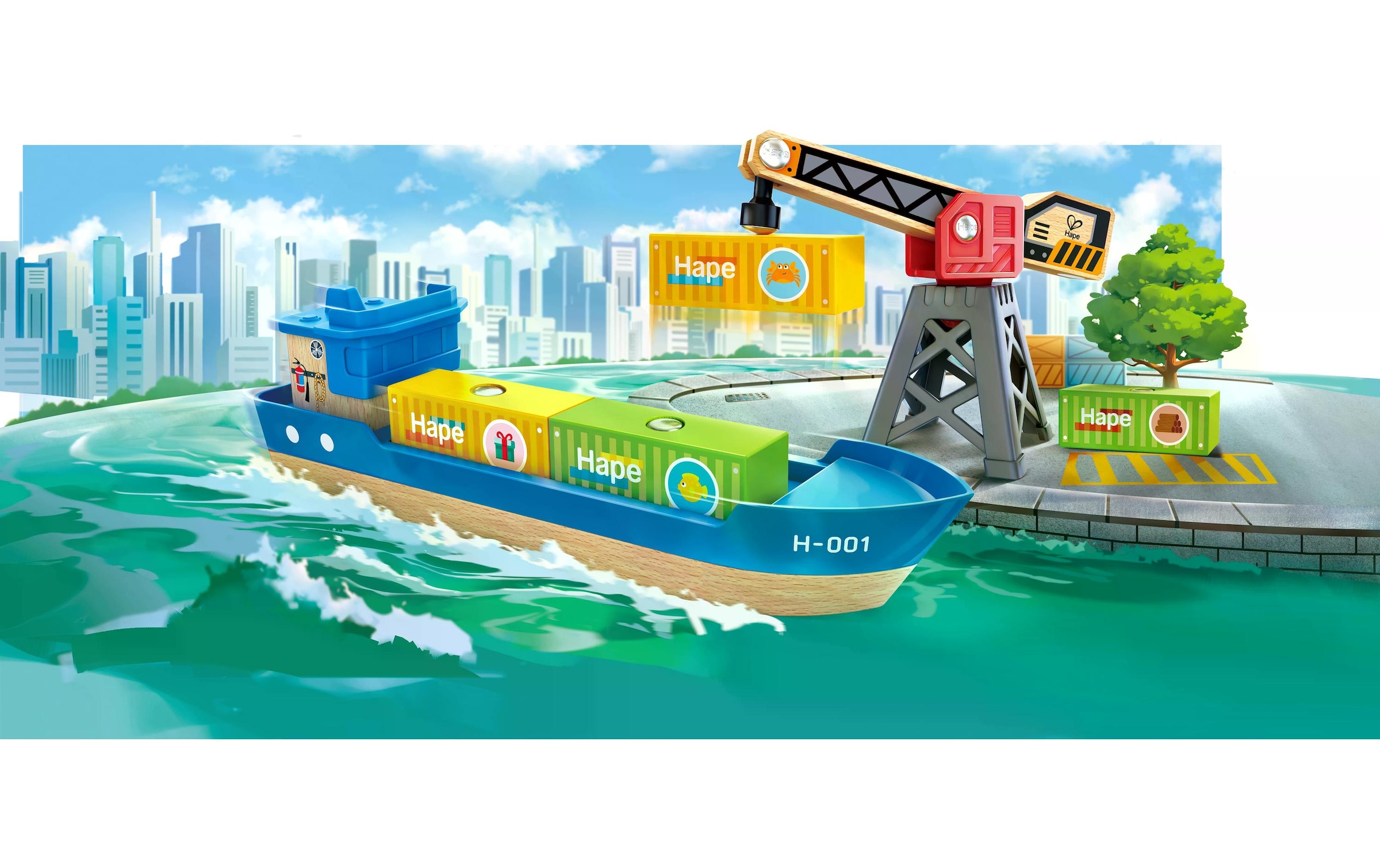 Hape Spielzeug-Kran »Ship + Crane«