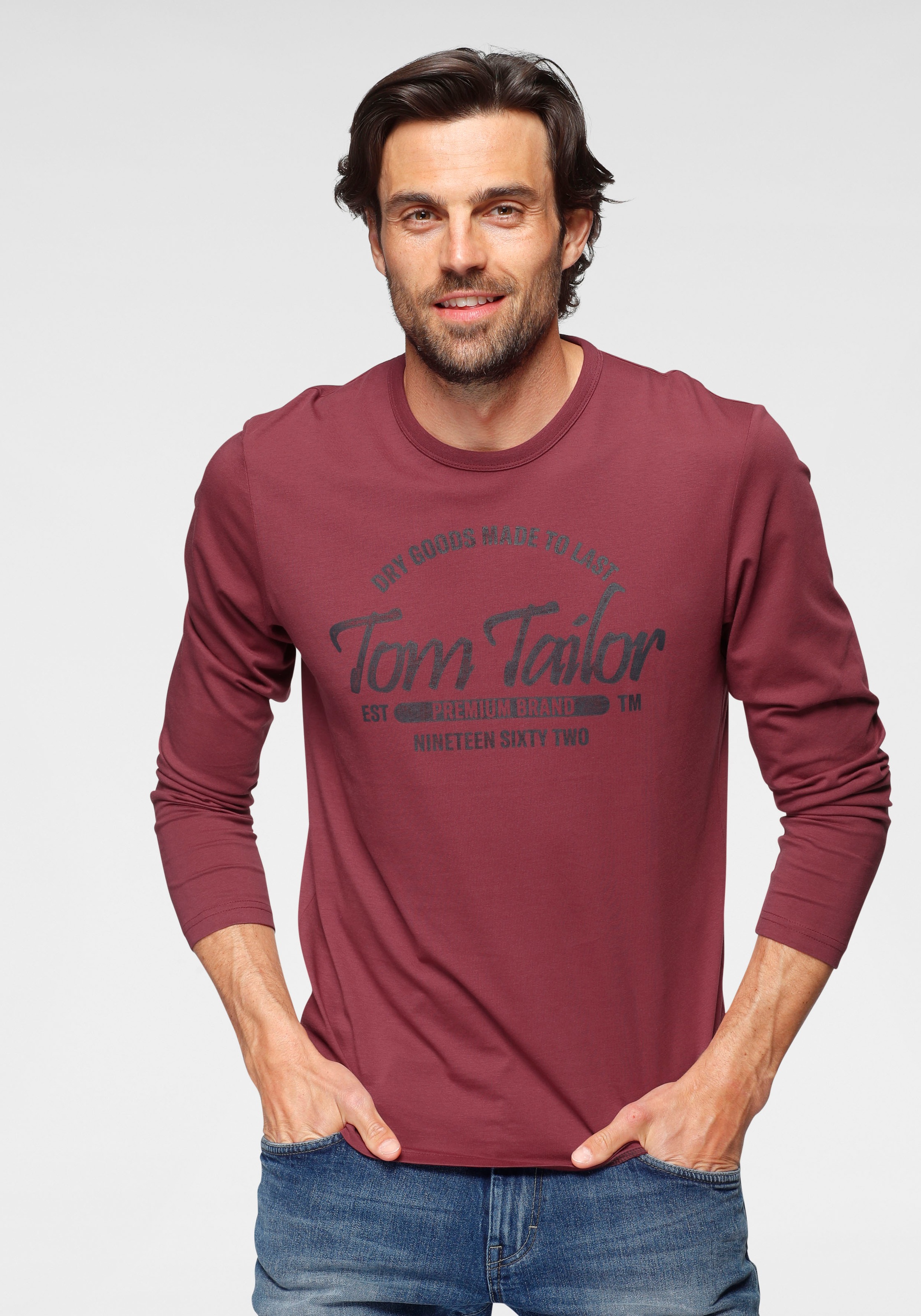 Image of TOM TAILOR Langarmshirt, mit Logofrontprint bei Ackermann Versand Schweiz