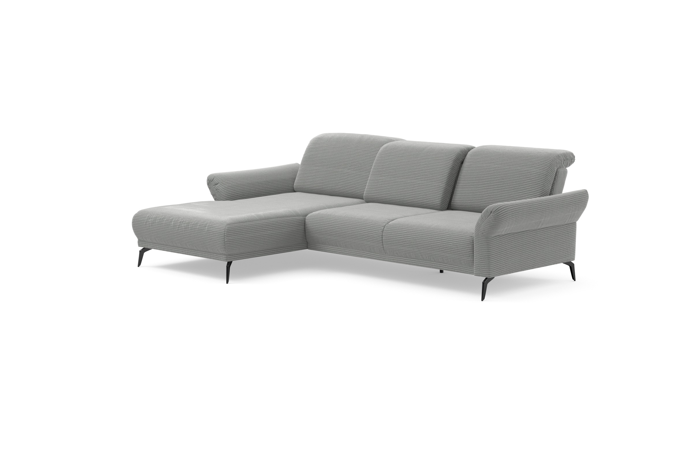 INOSIGN Ecksofa »Coco L-Form«, Sitztiefen-, Arm- und Kopfteilverstellung, Cord-Bezug, Fusshöhe 15 cm