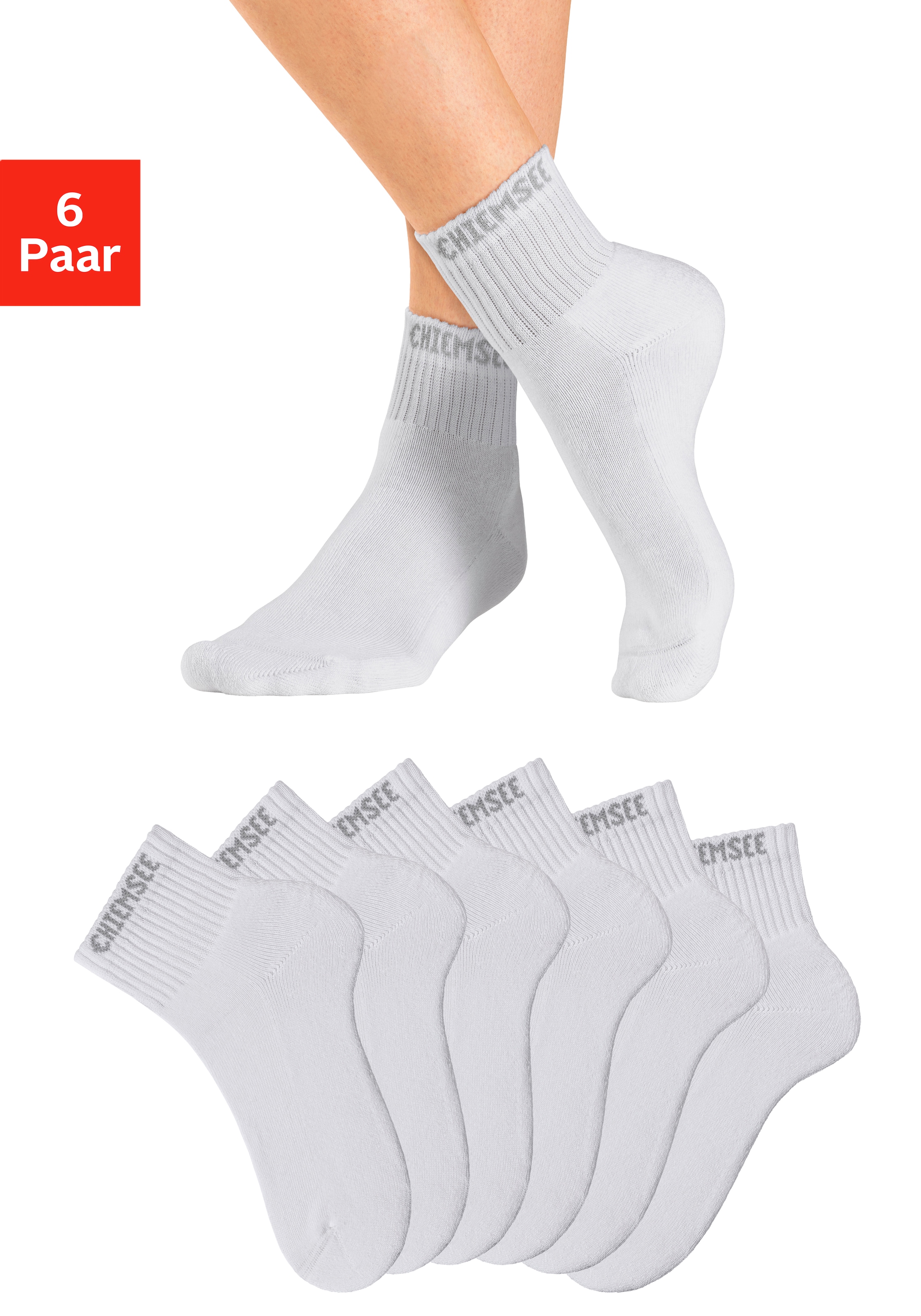 Chiemsee Kurzsocken, (Packung, 6 Paar), mit eingestricktem Markennamen