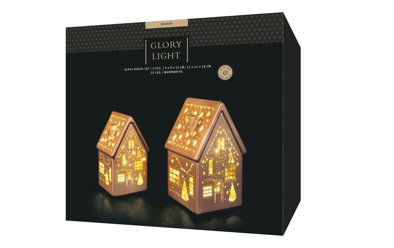 STT LED Dekolicht »Glass House Set Braun, 2-teilig« LED-Modul warmweiss