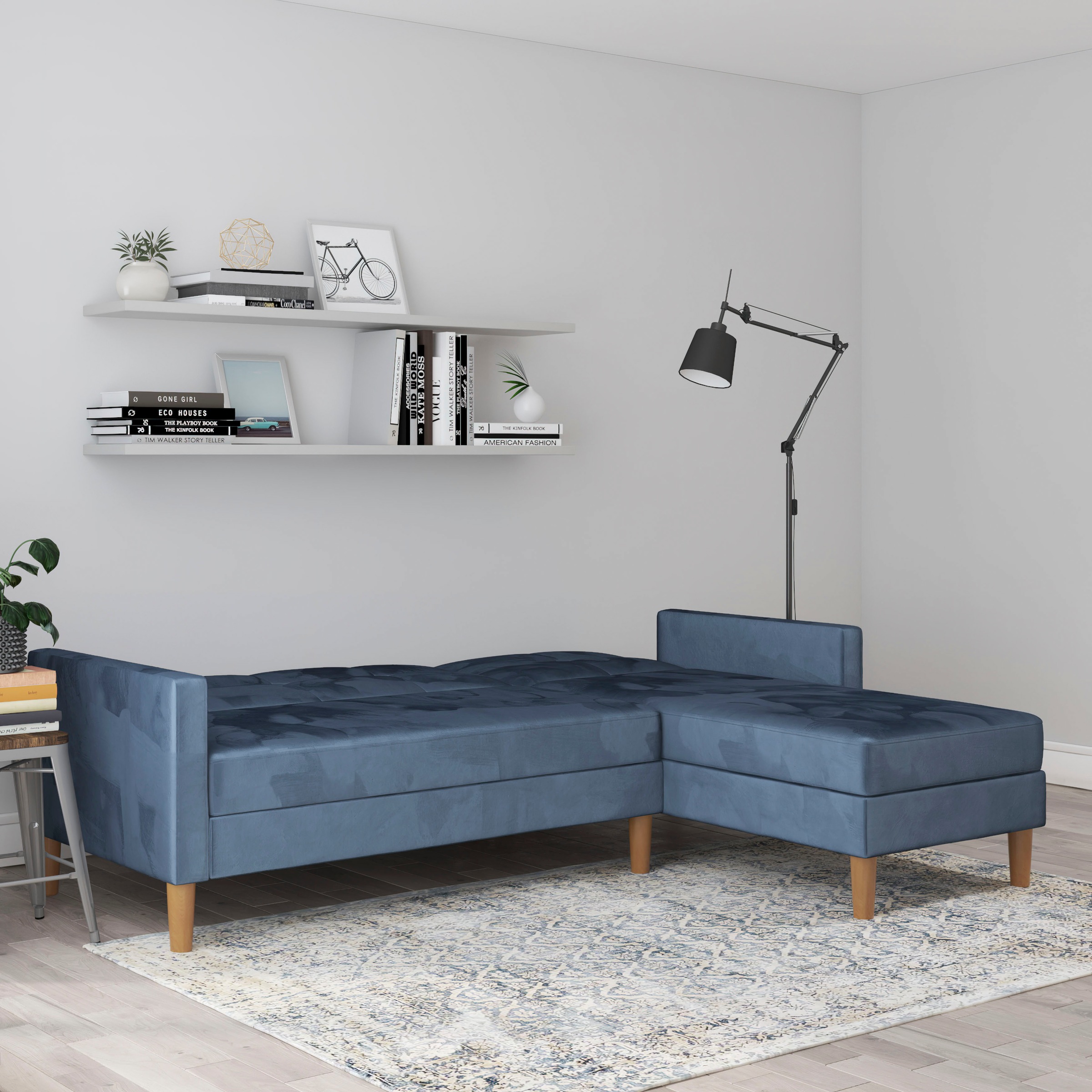 Dorel Home Ecksofa »Lilly, L-Form,«, mit Bett-Funktion, Recamiere beidseitig montierbar, Sitzhöhe 43 cm