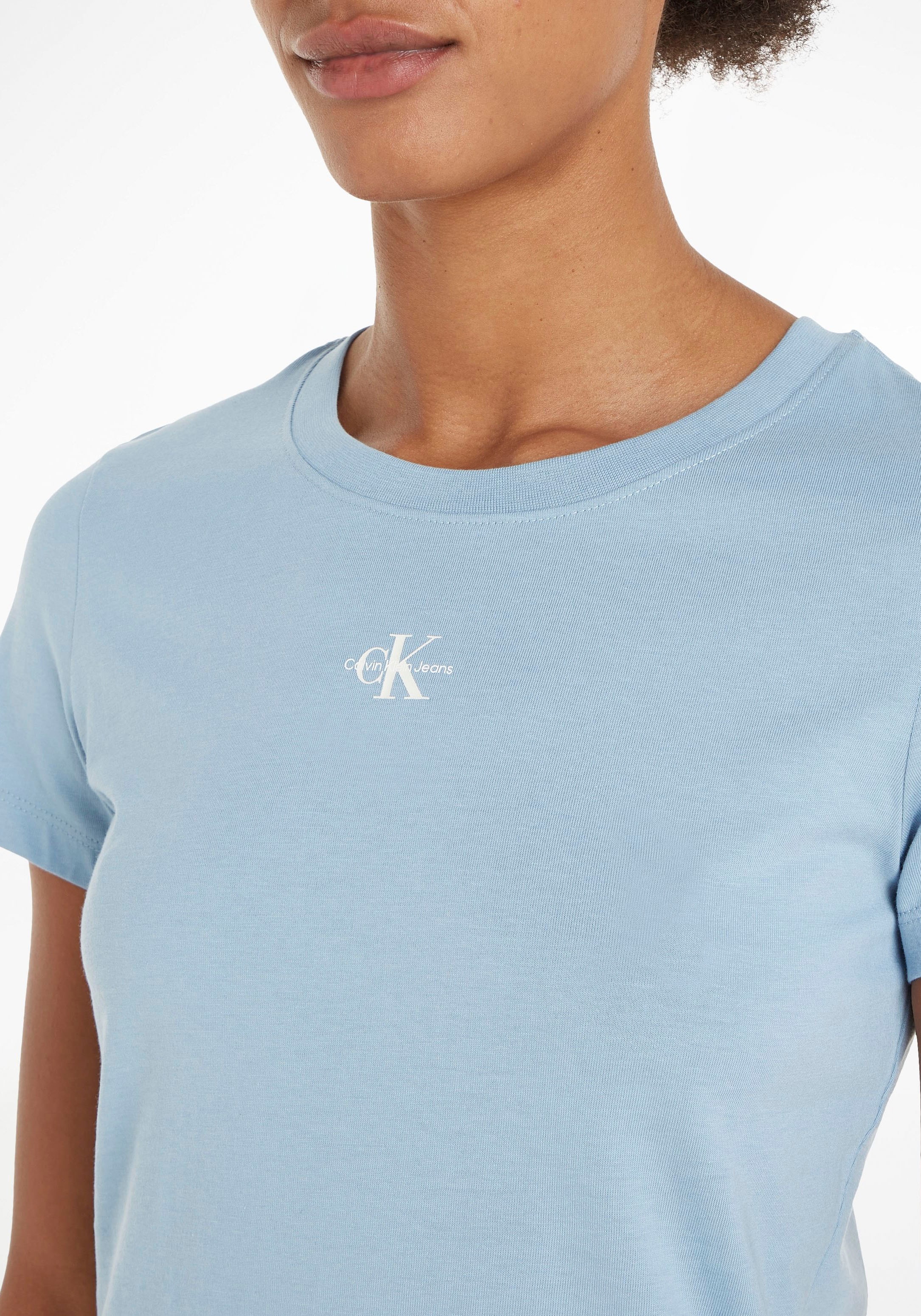 ♕ Calvin Klein Jeans T-Shirt »MICRO MONOLOGO SLIM FIT TEE«, mit  Rundhalsausschnitt versandkostenfrei bestellen