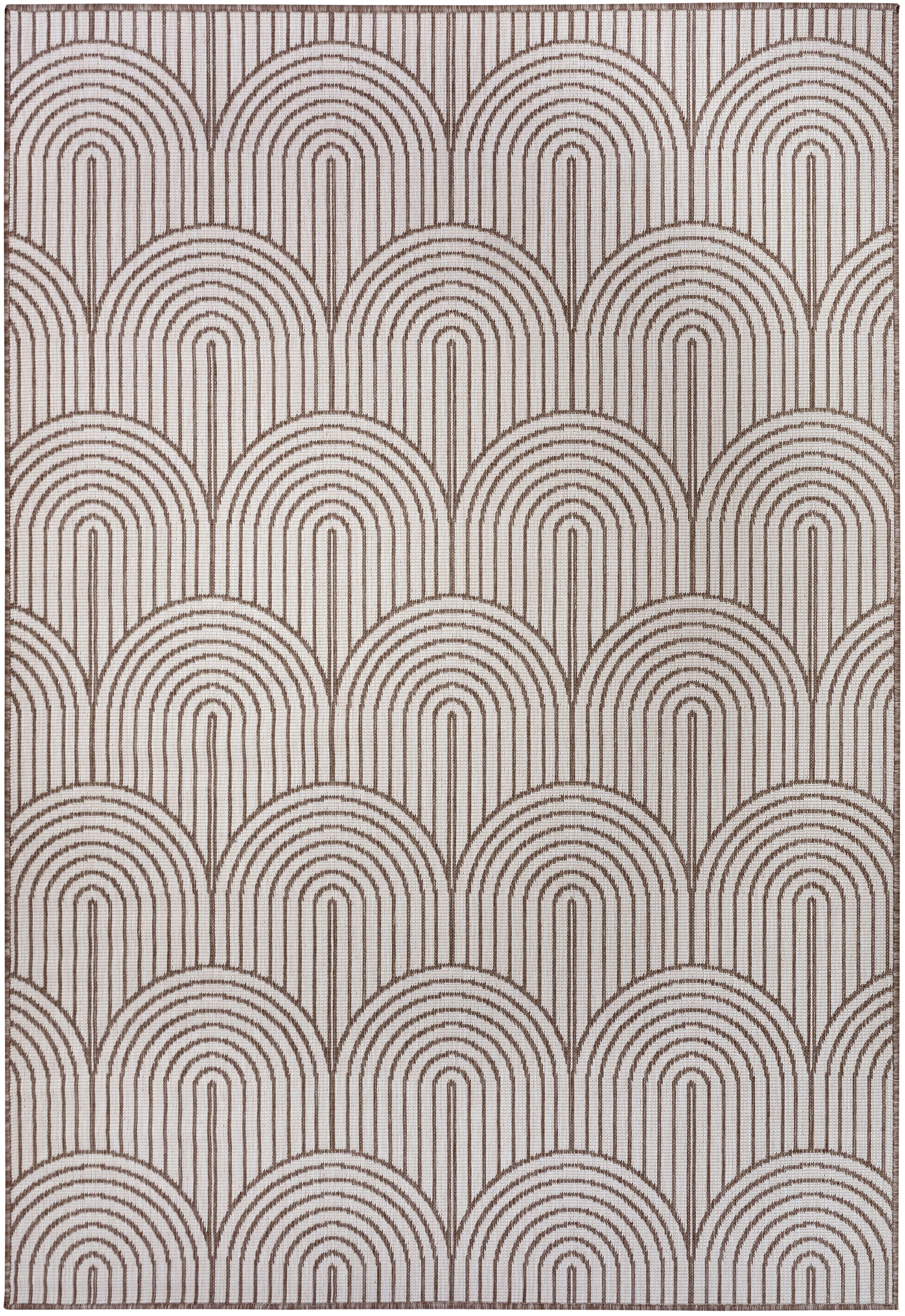 THE RUGS Flatweave Indoor Outdoor Reversible Rug Pangli Durable Polypropylene in Beige | Size: 200cm x 290cm