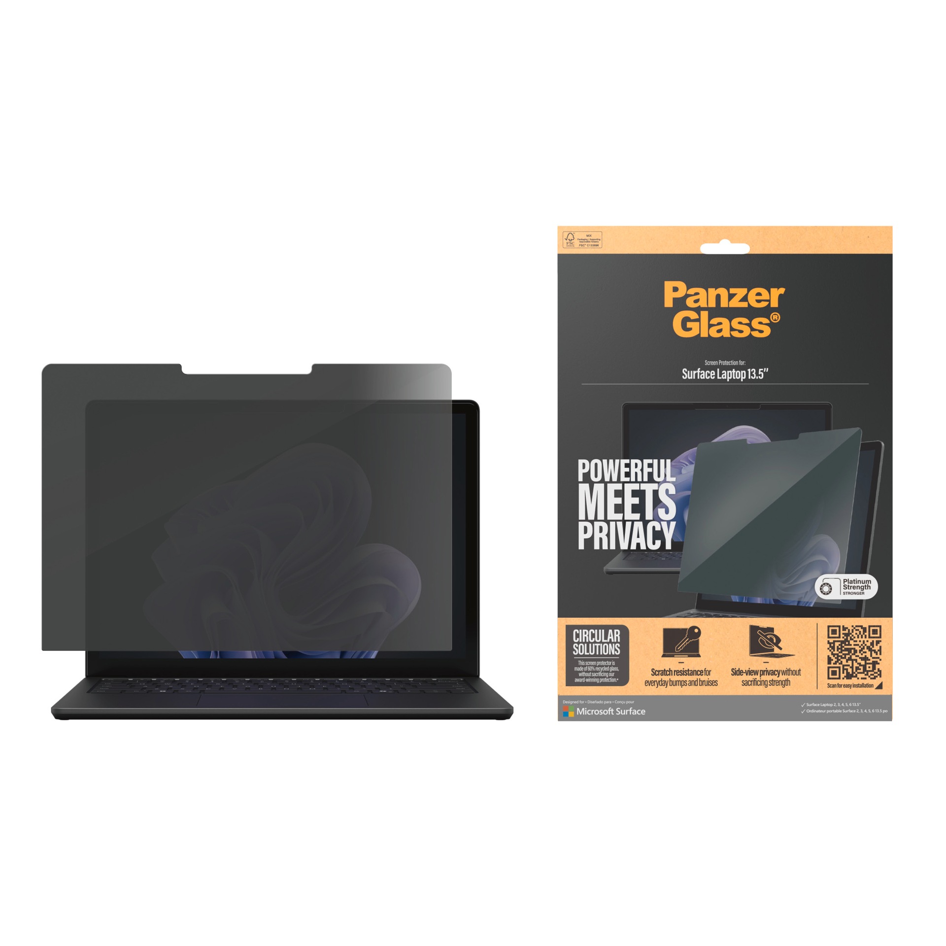 Image of CARE by PanzerGlass Displayschutzfolie "Privacy Filter Screen Protector" für Microsoft Laptop 13,5 2nd/3rd/4th/5th/6th Edition Displayschutz, Schutzfolie, Blickschutz, kratz- & stossfest