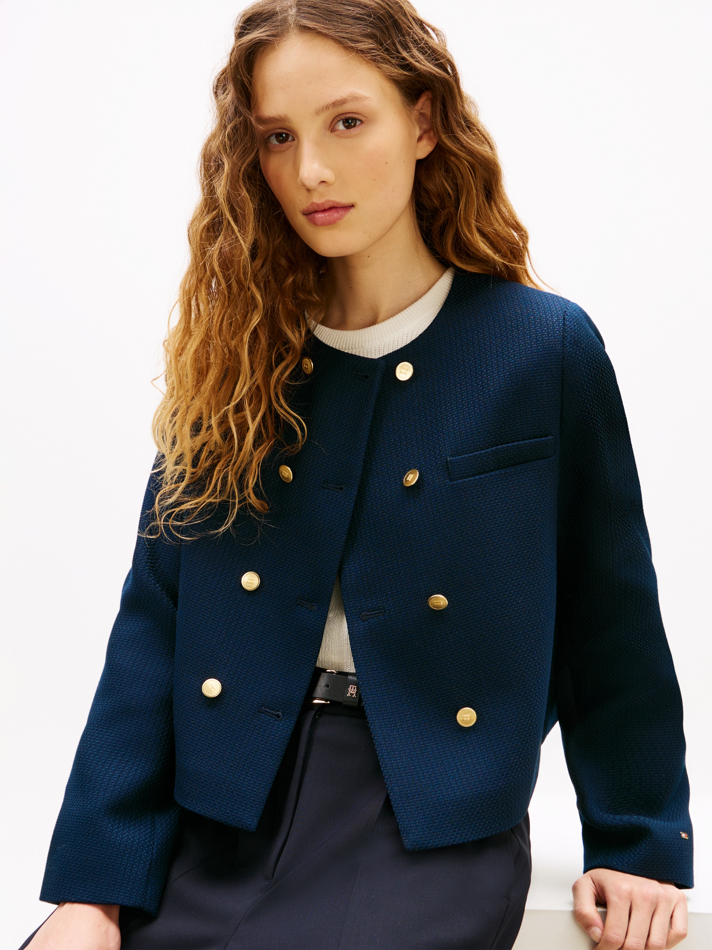 Tommy Hilfiger Blazer court »PREPPY TEXTURE LADY JACKET«