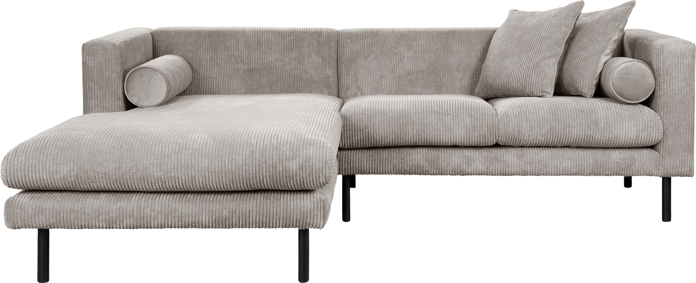 Home affaire Ecksofa »Lillibeth L-Form Designsofa, Masse B/T/H: 240/173/83 cm« Zierkissen als Wendekissen, in Samtoptik oder Cord