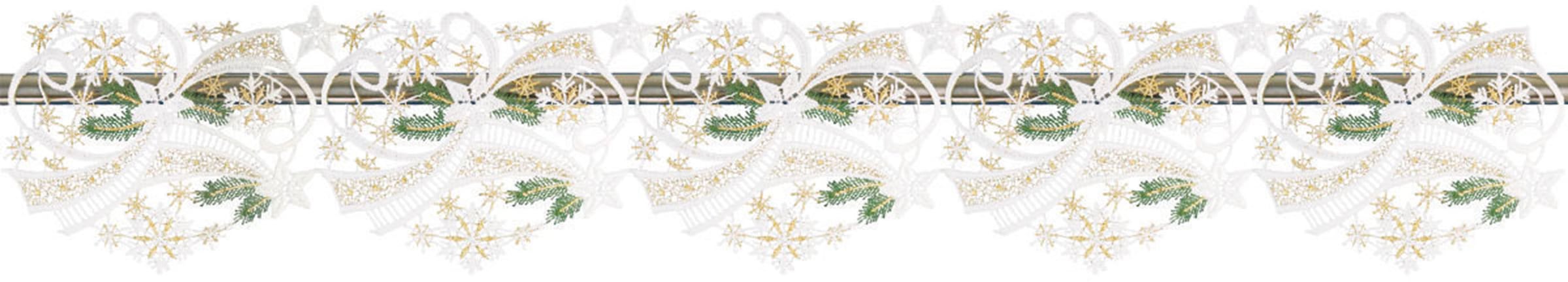 Image of W. Reuter & Sohn - Plauener Spitze Scheibengardine "Winter" Stangendurchzug 1 Stk. tlg. Made in Germany