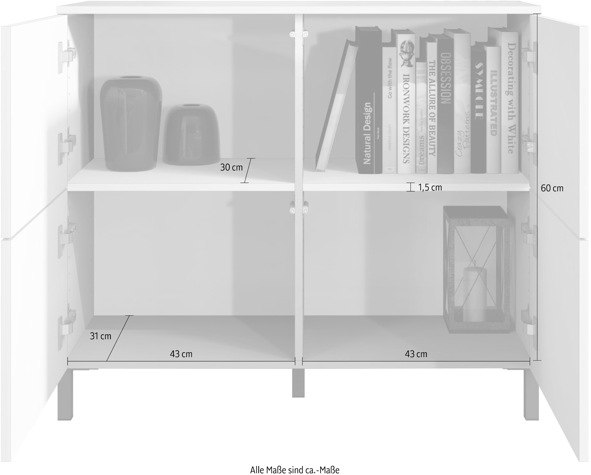borchardt Möbel Kommode »Haama« Drucköffner (Push-To-Open), höhenverstellbarer Einlegeboden