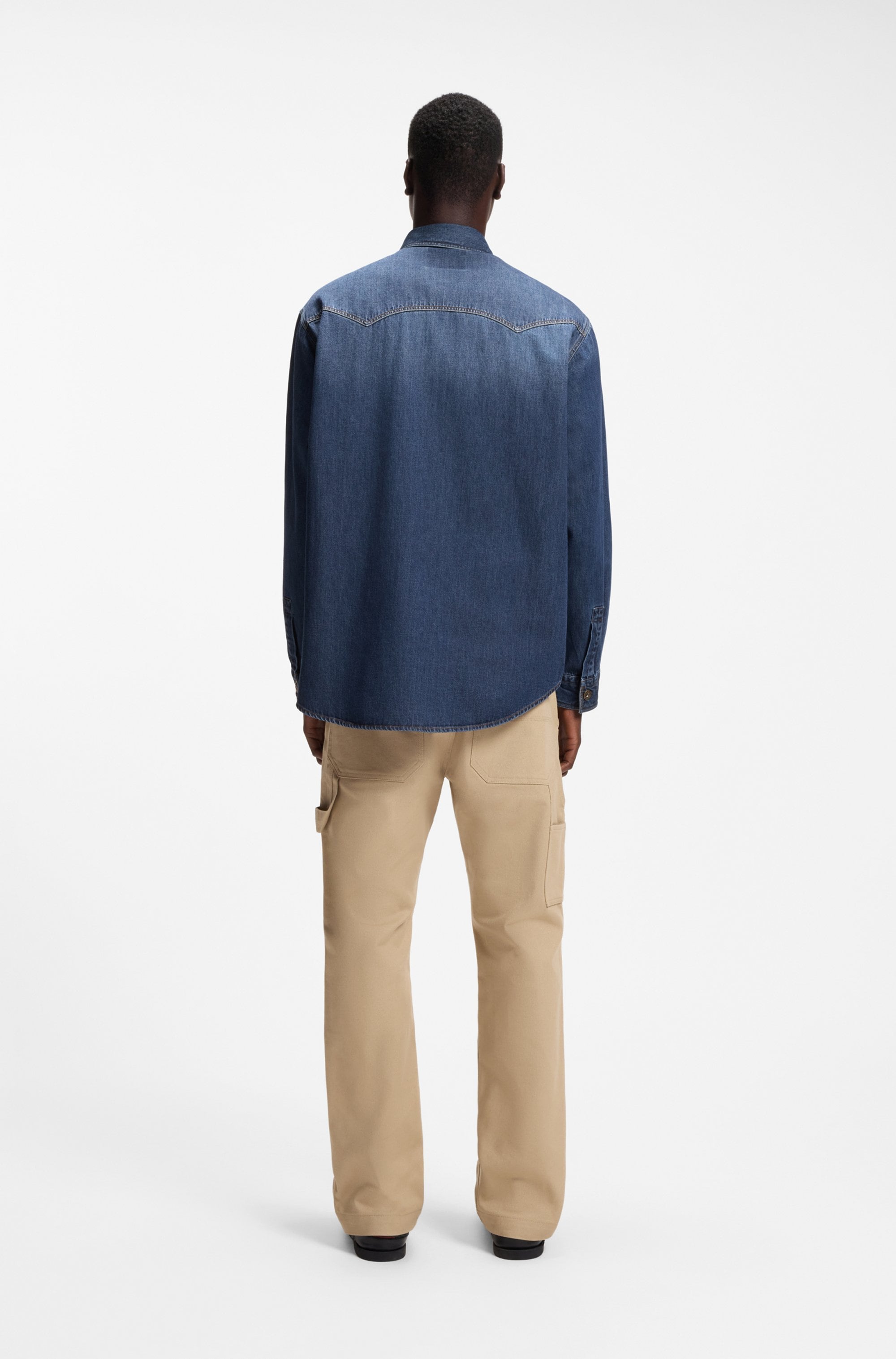 HUGO Chemise en jean »Ebant« coupe oversize, coton pur