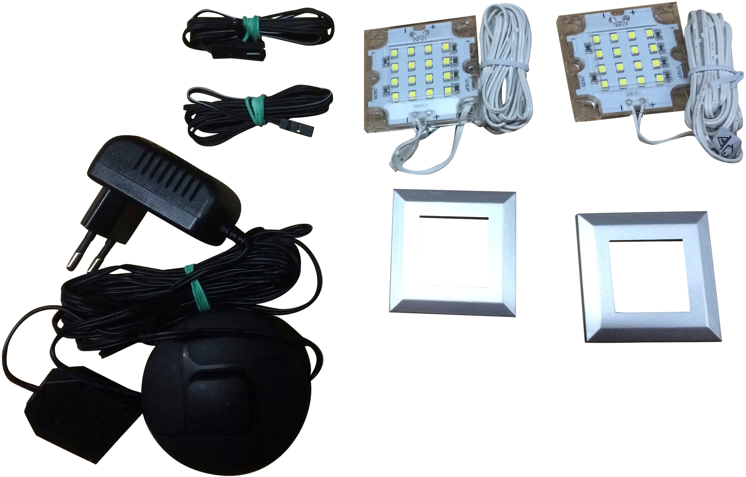 trendteam LED Unterbauleuchte LED-Board 2 Stk. Kaltweiss LED Unterbauspots mit kalt-weissem Licht - Mit Fussschalter