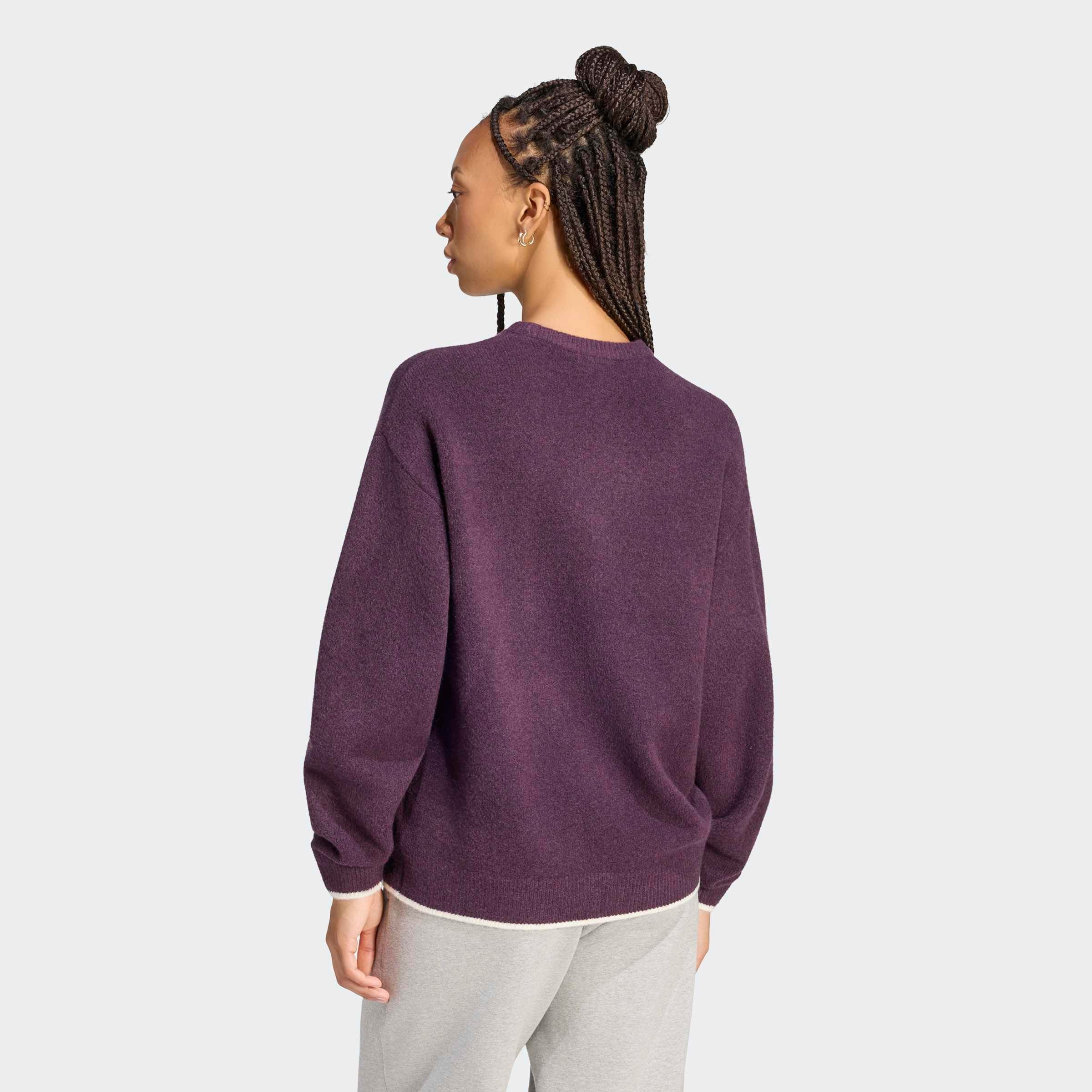 adidas Originals Kapuzensweatshirt »ESS KNIT TIPPING CREW«, Strickpullover, locker geschnitten
