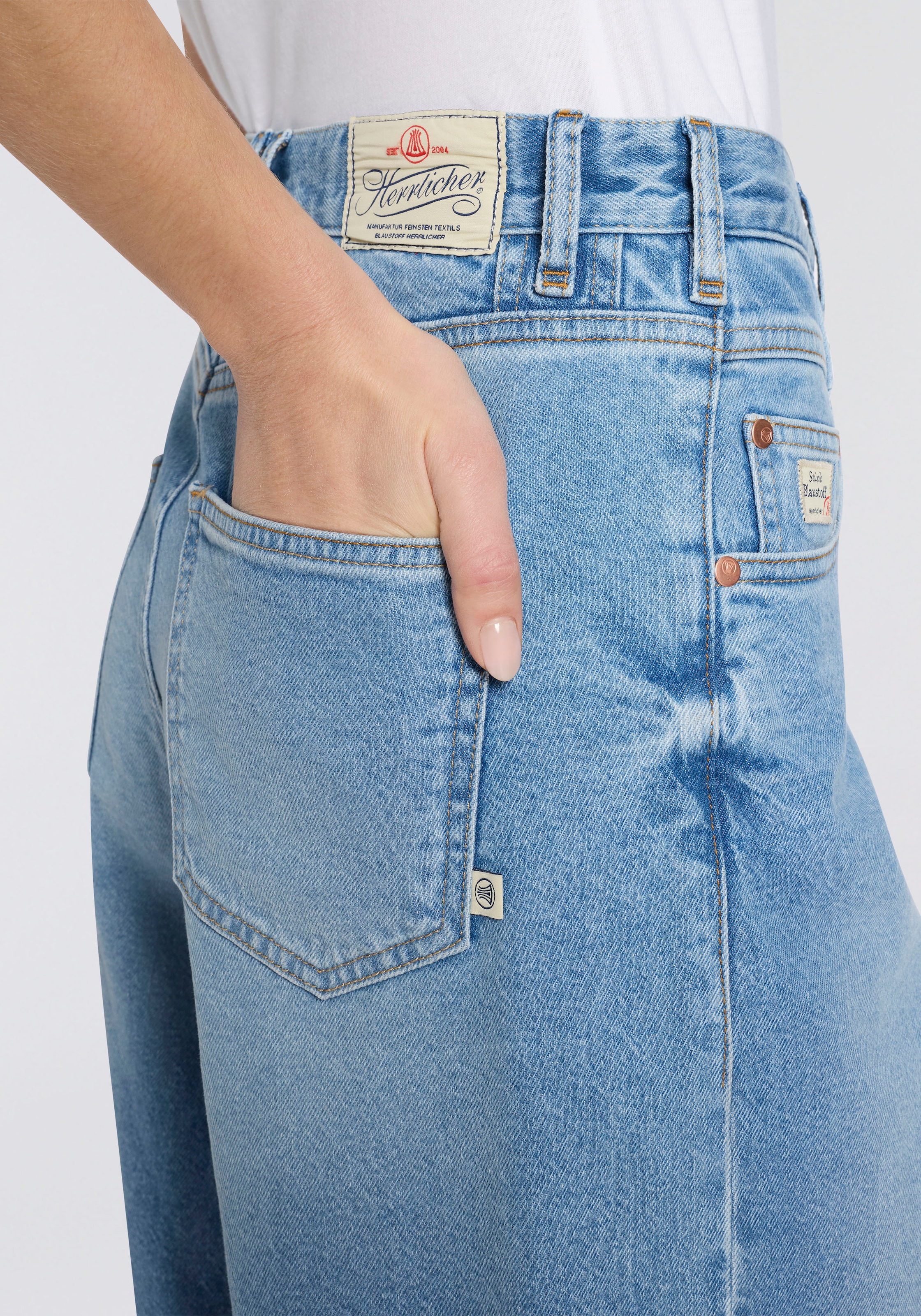 Herrlicher Bermuda en jean »Brooke Bermuda Denim« avec jambe large
