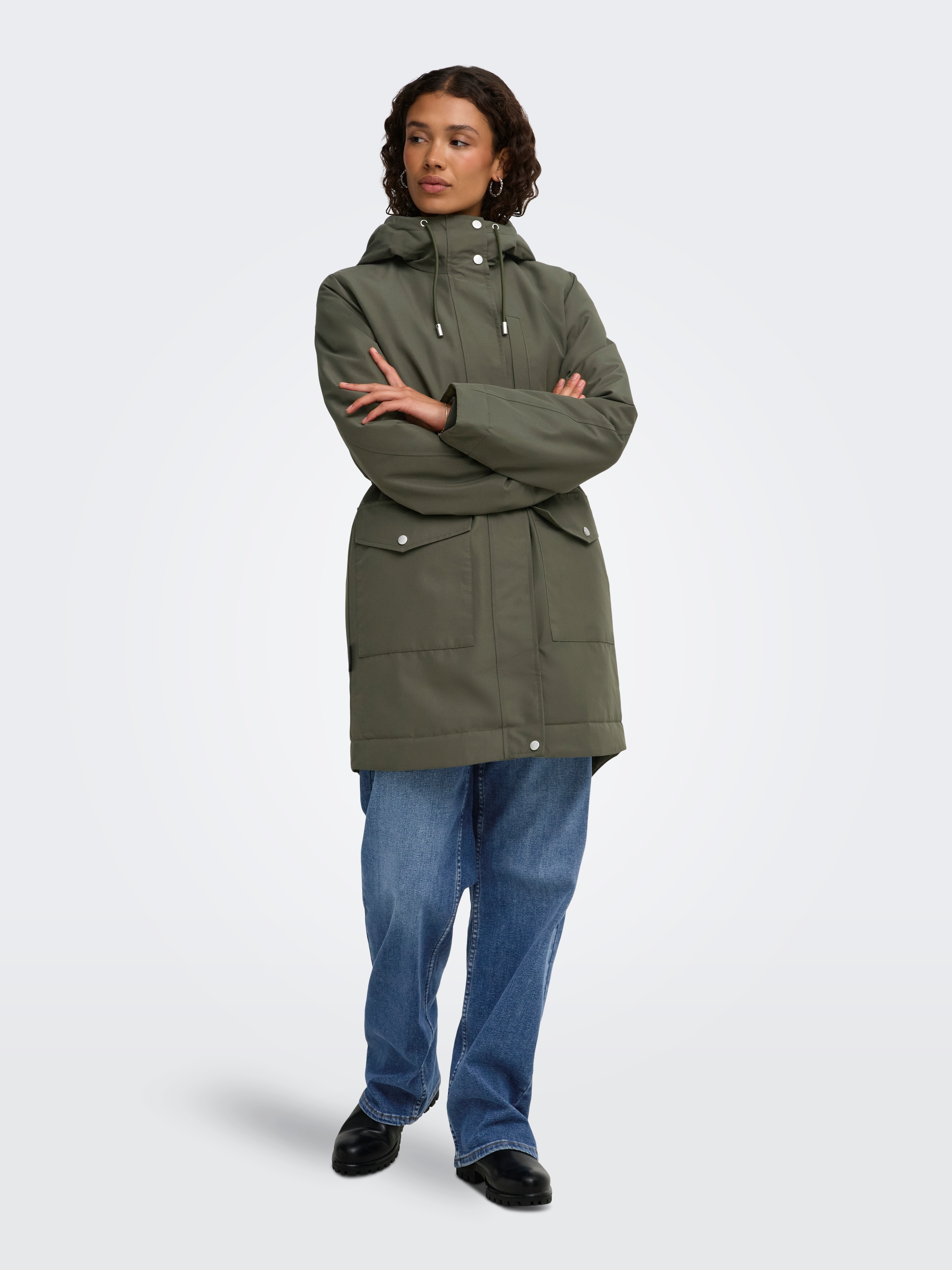 JDY Parka »JDYVALENCIA PARKA COAT OTW SIJ« mit Kapuze Polyester