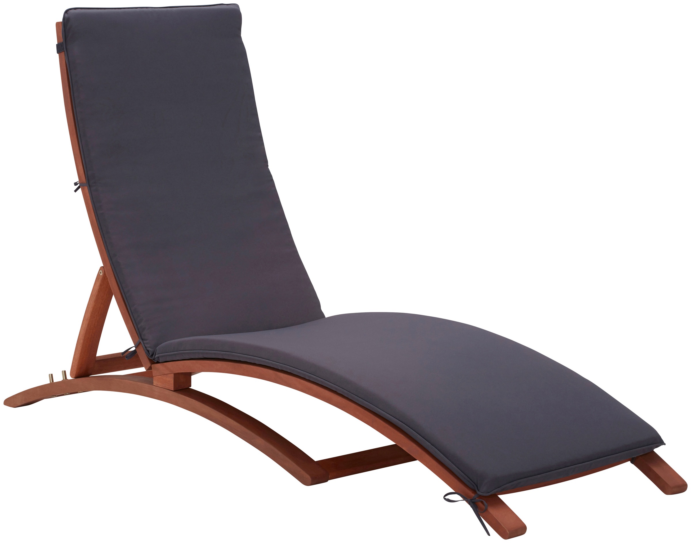 Image of MERXX Gartenliege »Cuba«, Eukalyptus, anthrazit, inkl. Auflage bei Ackermann Versand Schweiz