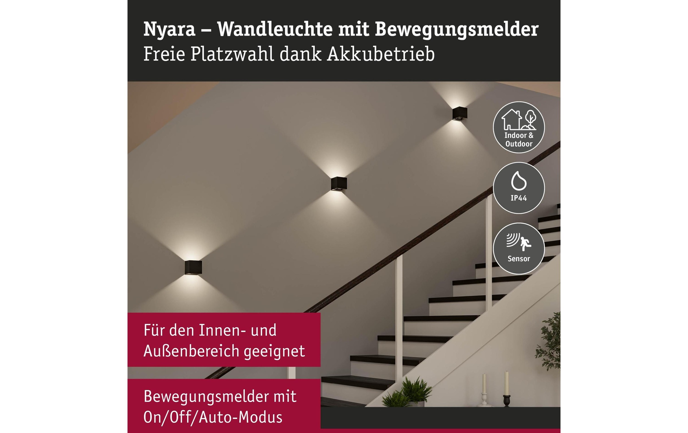 Paulmann Lampe murale »Nyara IP44« 1 cuis