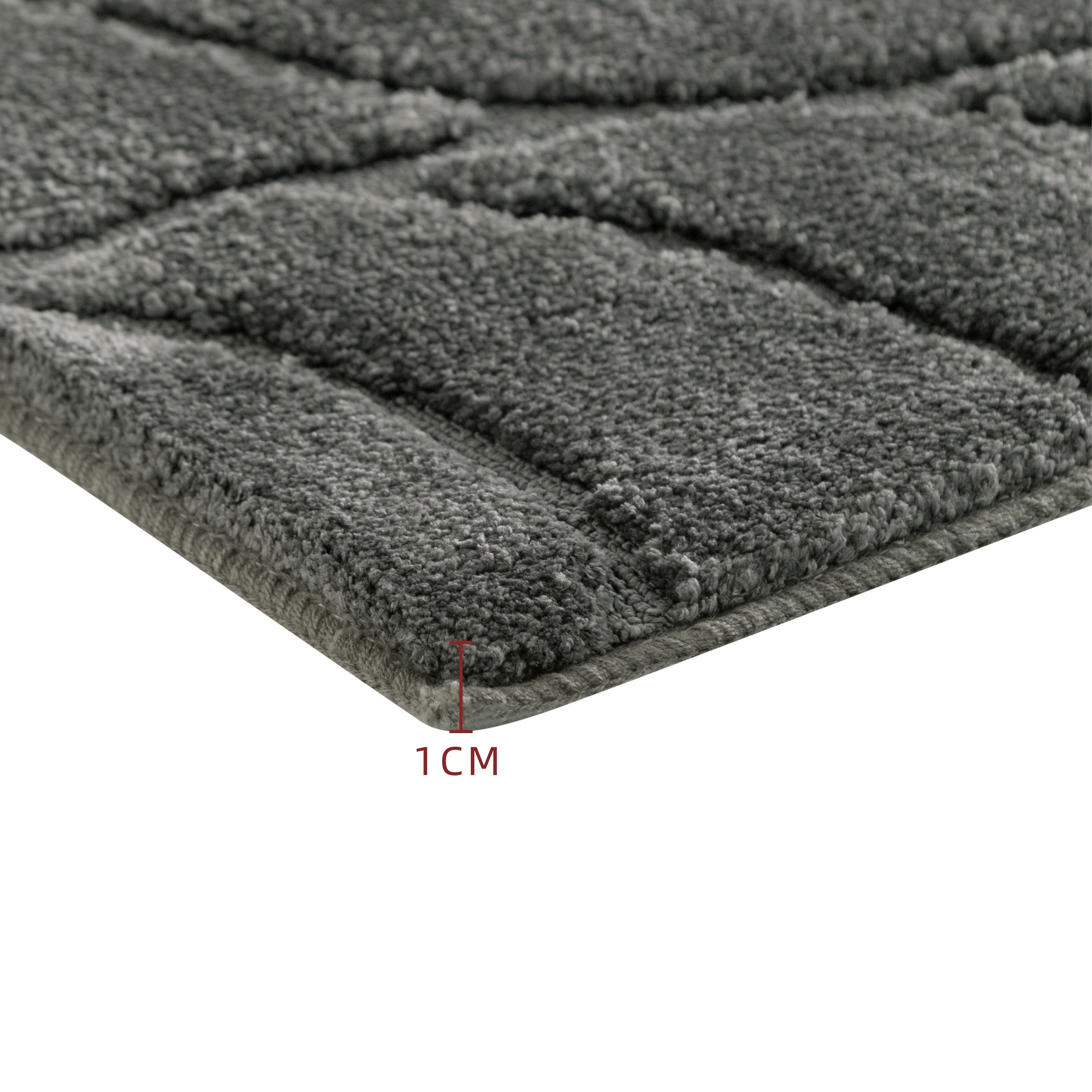 my home Badematte »Epense, Badvorleger, Badezimmer Teppich, Duschvorleger«, fussbodenheizungsgeeignet-schnell trocknend, Badteppich, Uni Farben, Blätter, Hoch-Tief Effekt