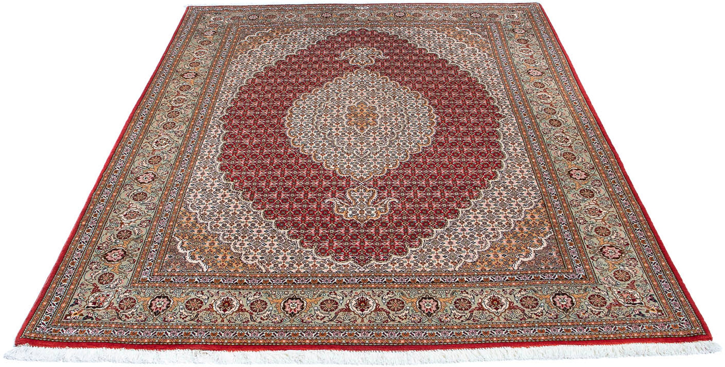 Image of morgenland Orientteppich »Perser - Täbriz - 200 x 150 cm - rot«, rechteckig, 10 mm Höhe, Wohnzimmer, Handgeknüpft, Einzelstück mit Zertifikat bei Ackermann Versand Schweiz