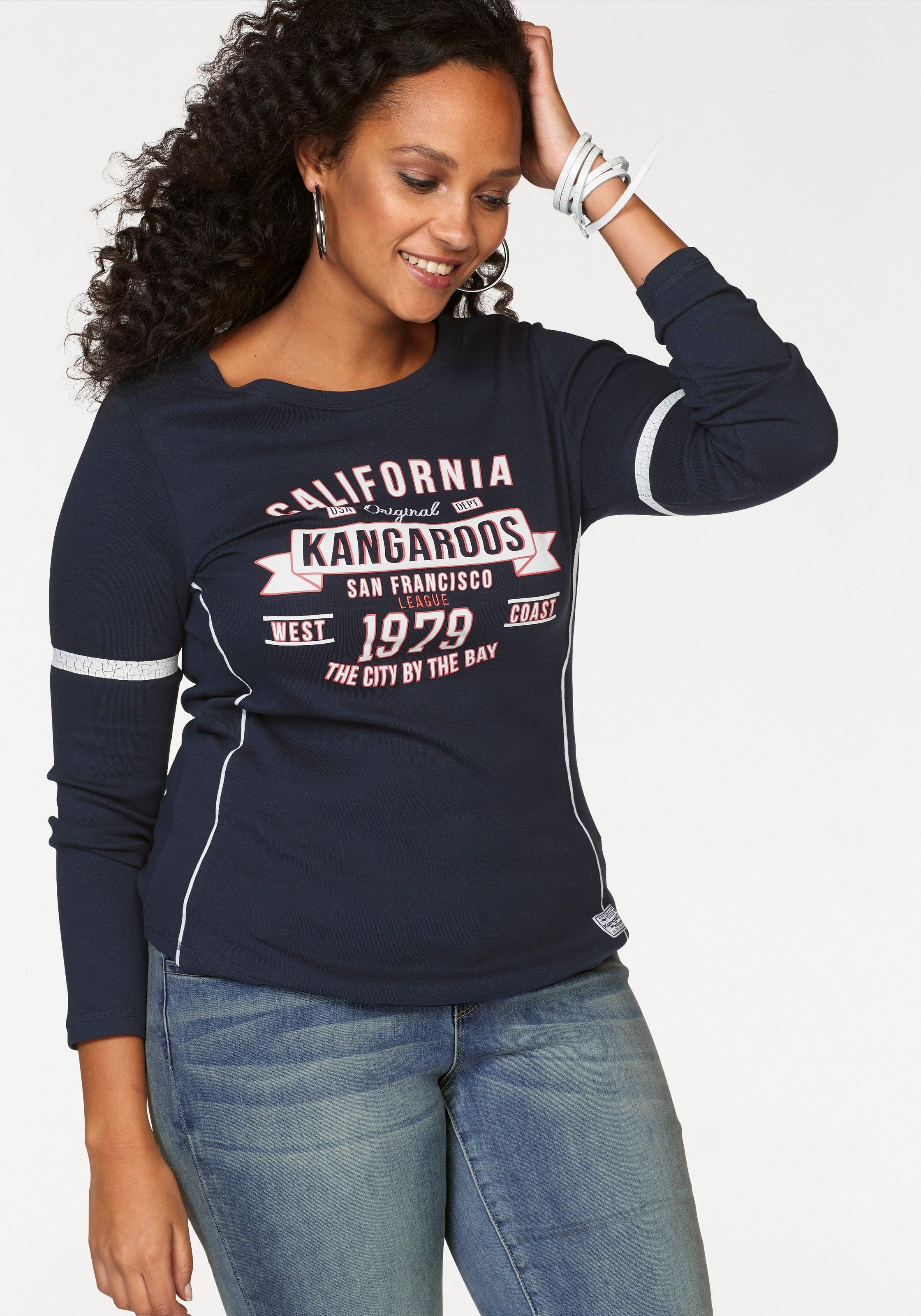 Image of KangaROOS Langarmshirt, mit Print Vorne und an Ärmeln bei Ackermann Versand Schweiz