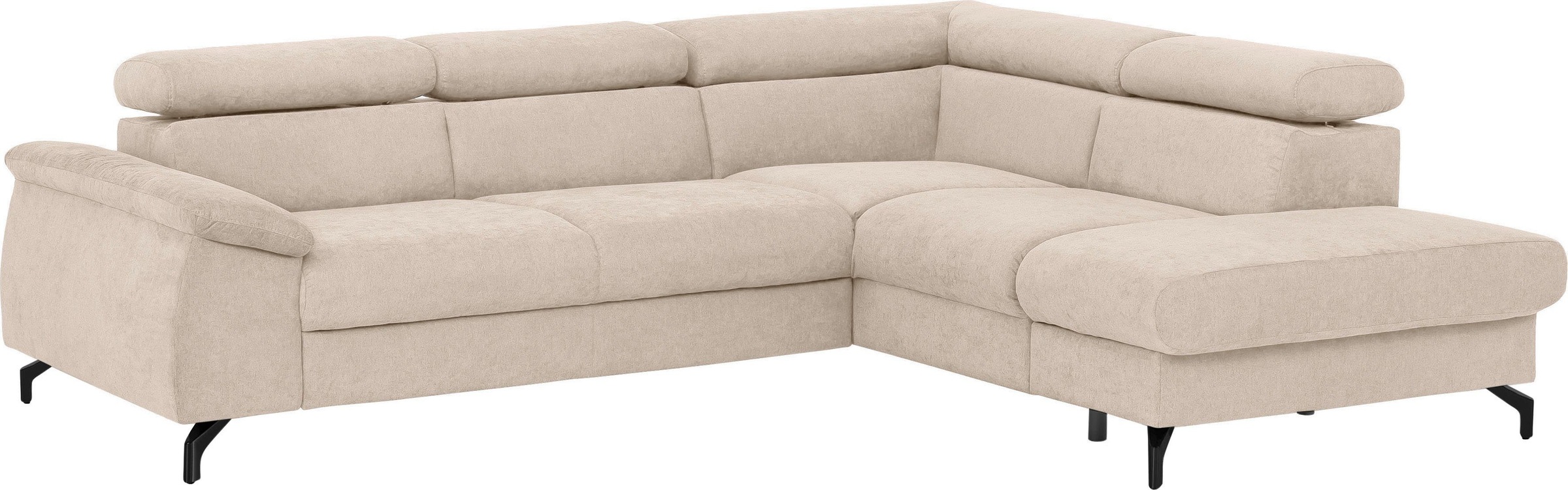 COTTA Polstergarnitur »Komaris L-Form«, (Set), Set bestehend aus: Ecksofa mit Kopfteilverstellung & Hocker