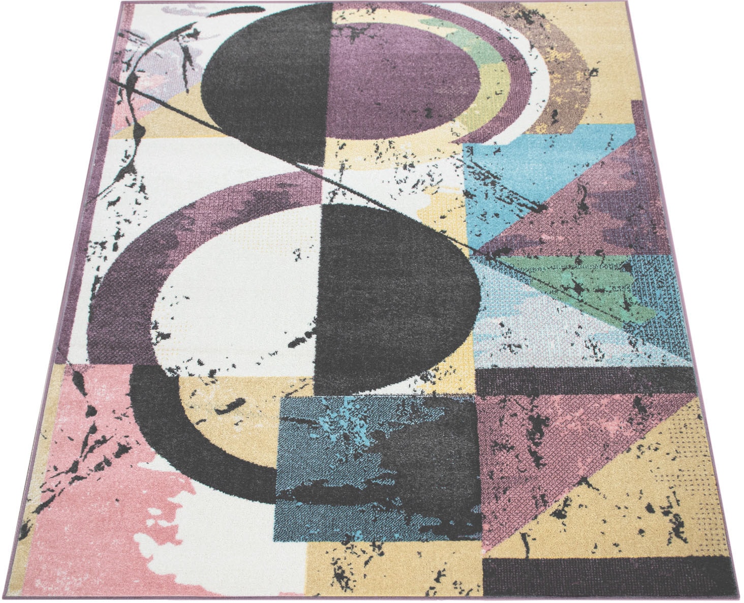 Paco Home Teppich »Petit 484«, rechteckig, Kurzflor, modernes abstraktes Motiv, Pastell-Farben