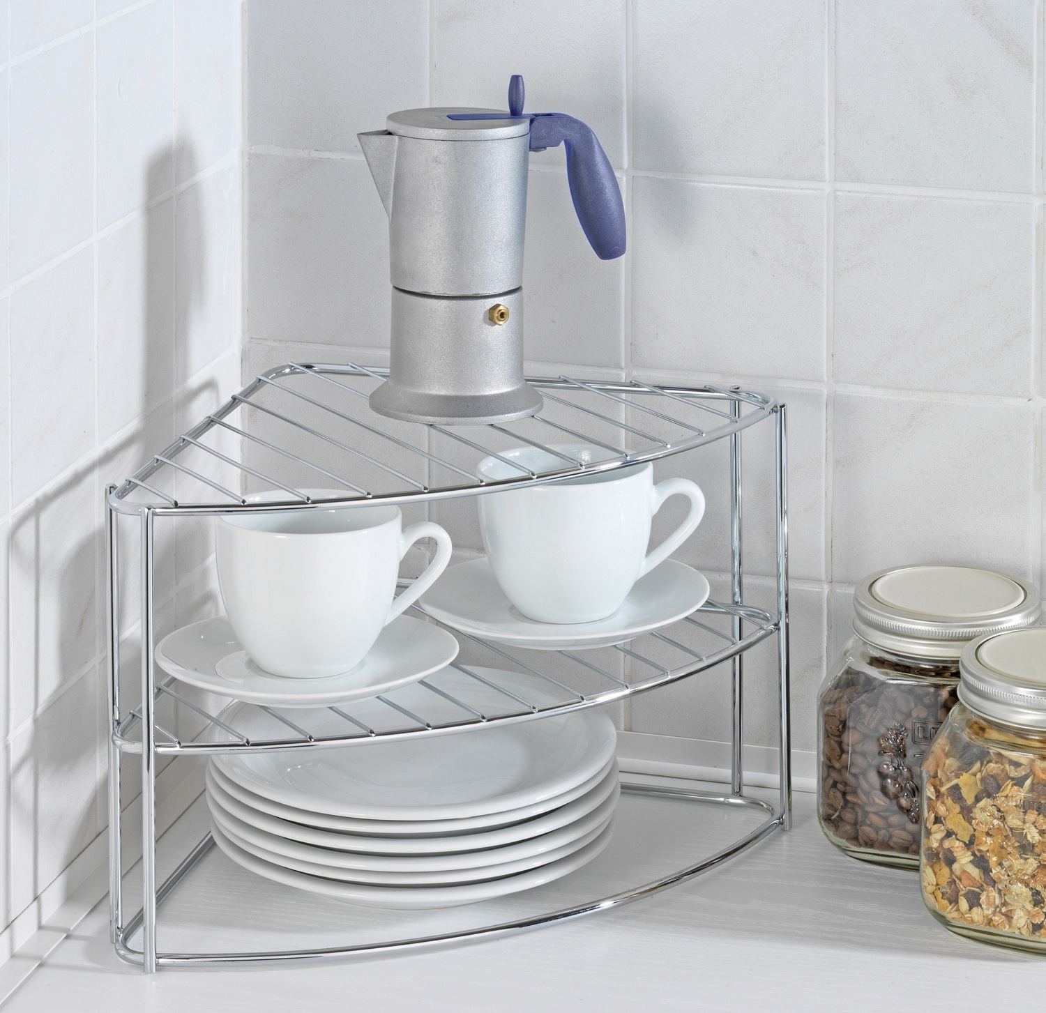 WENKO Ablageregal, Eckregal, mit zwei Ablagen bequem kaufen | Ackermann.ch