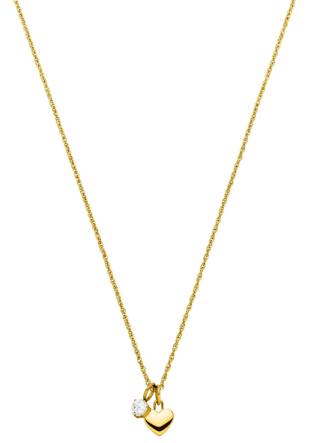 Purelei Kette mit Anhänger »Schmuck Geschenk Anhänger Herz und Solitär, 2149-Necklace-Brave«, mit Zirkonia (synth.)