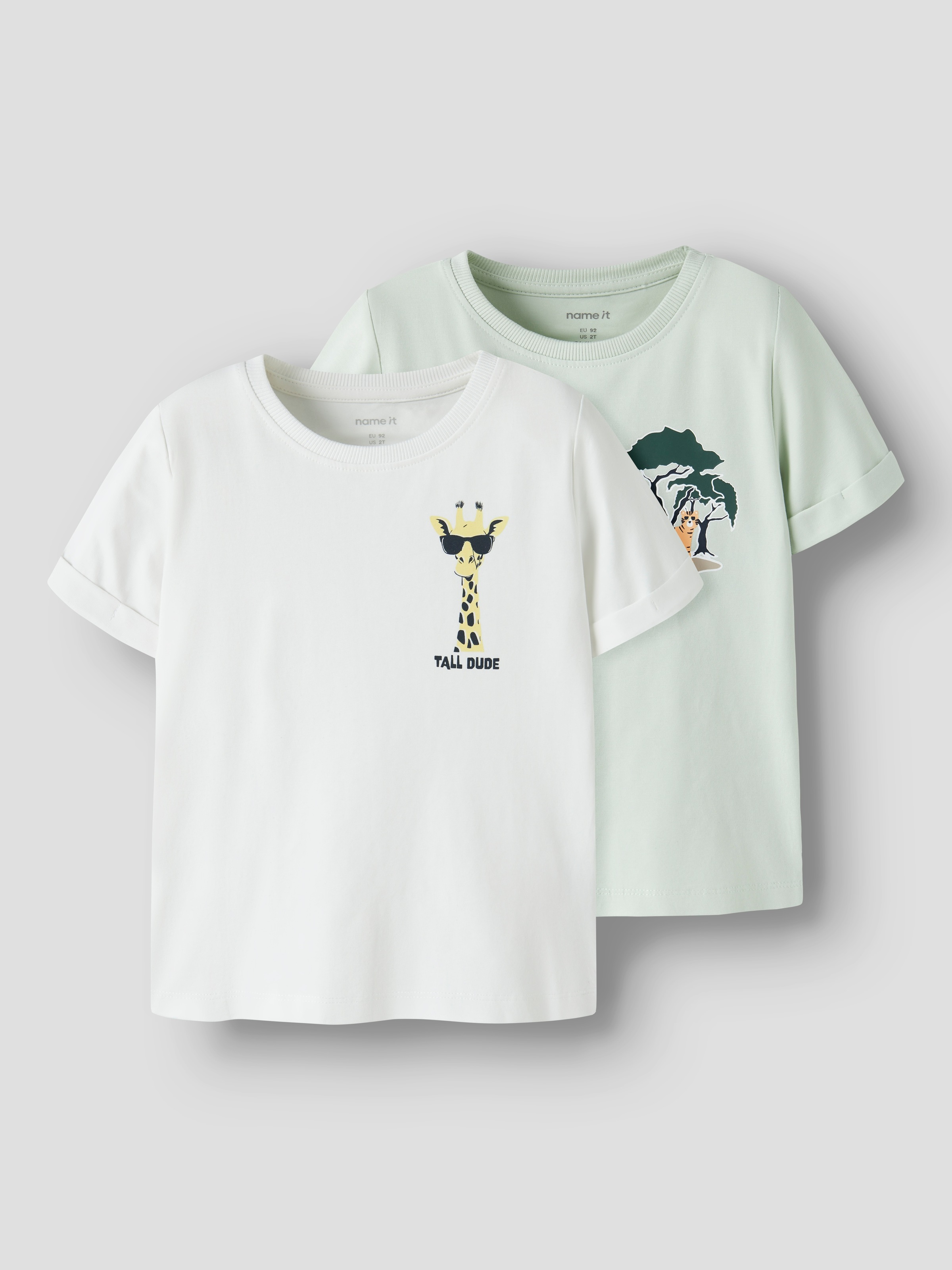 Name It T-shirt »NMMVUX 2P SS TOP« Paquet, 2 Baumwollmischung, normal geschnitten