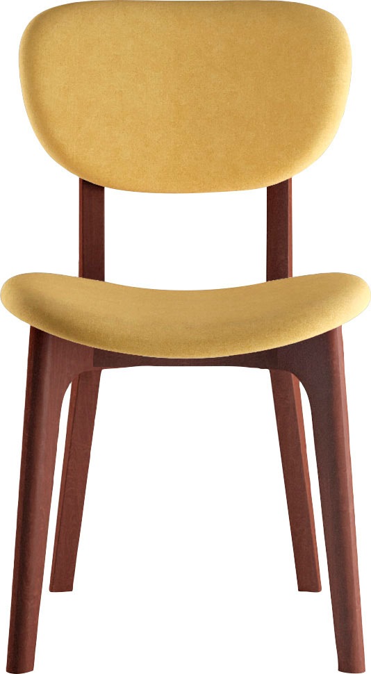Home affaire Chaise »COZY Made in Italy« (Set) 2 cuisGestell in Buche, Kirsch- oder Nussbaum, Massivholz, Design Stuhl