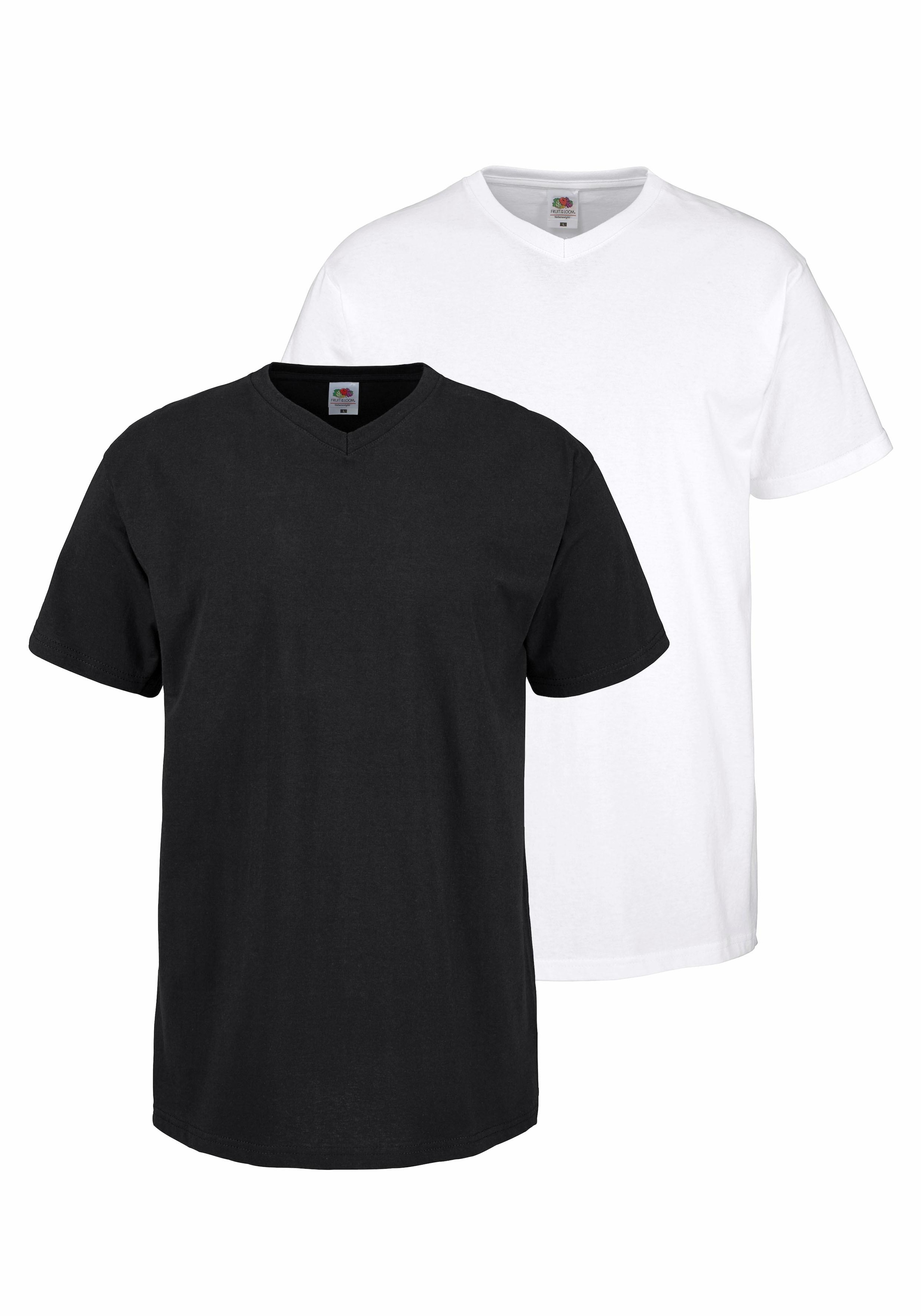 T-Shirt, (Packung, 2 tlg.), mit V-Ausschnitt