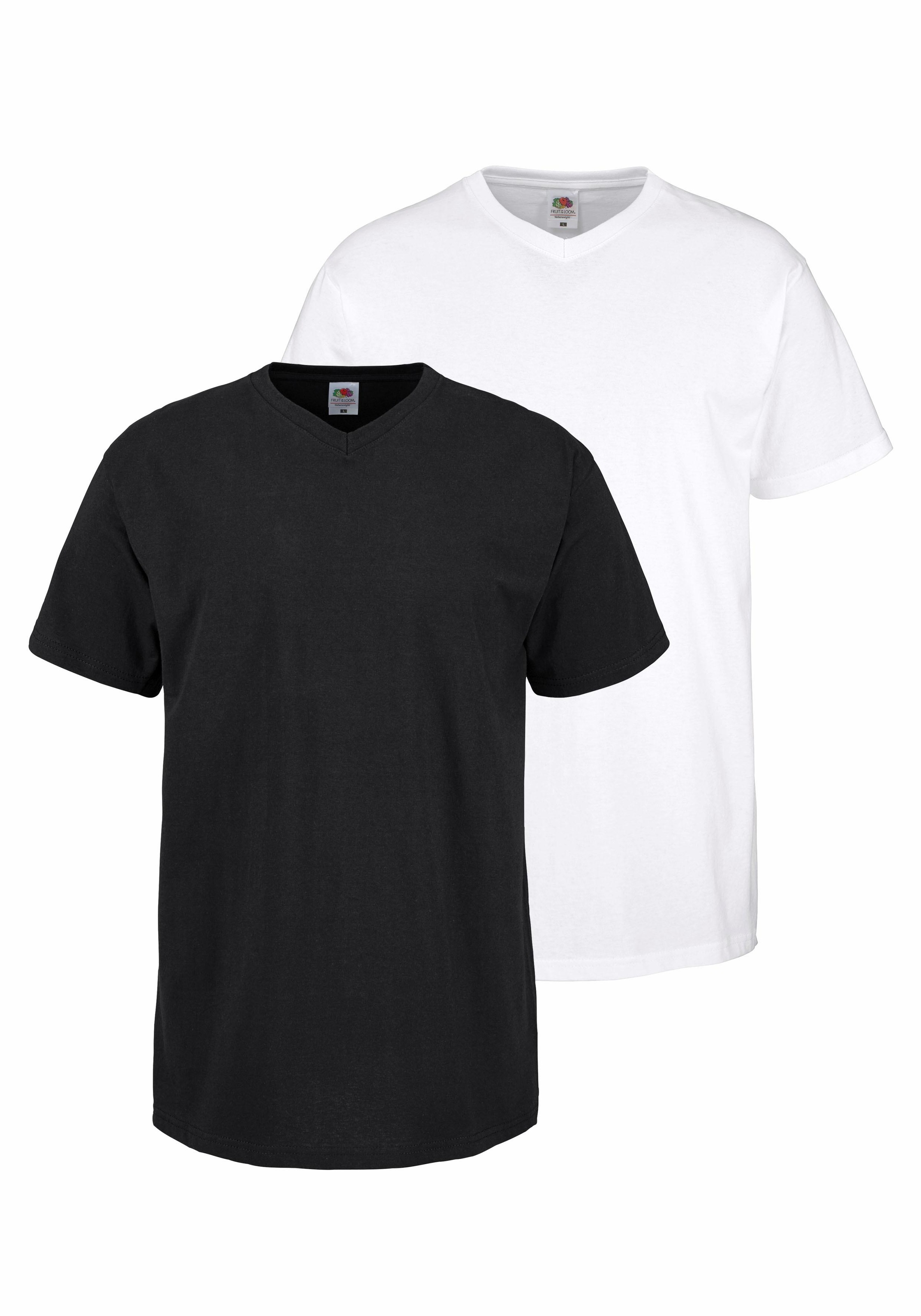 Image of Fruit of the Loom T-Shirt Packung, 2 Stk. mit V-Ausschnitt