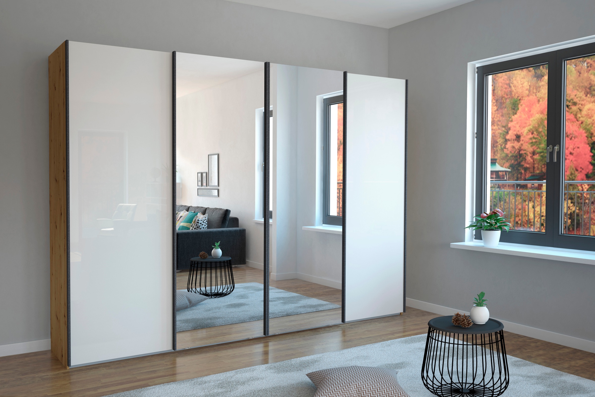 Image of WIEMANN Schwebetürenschrank "Monaco" hochwertige Glas- und Spiegelfront
