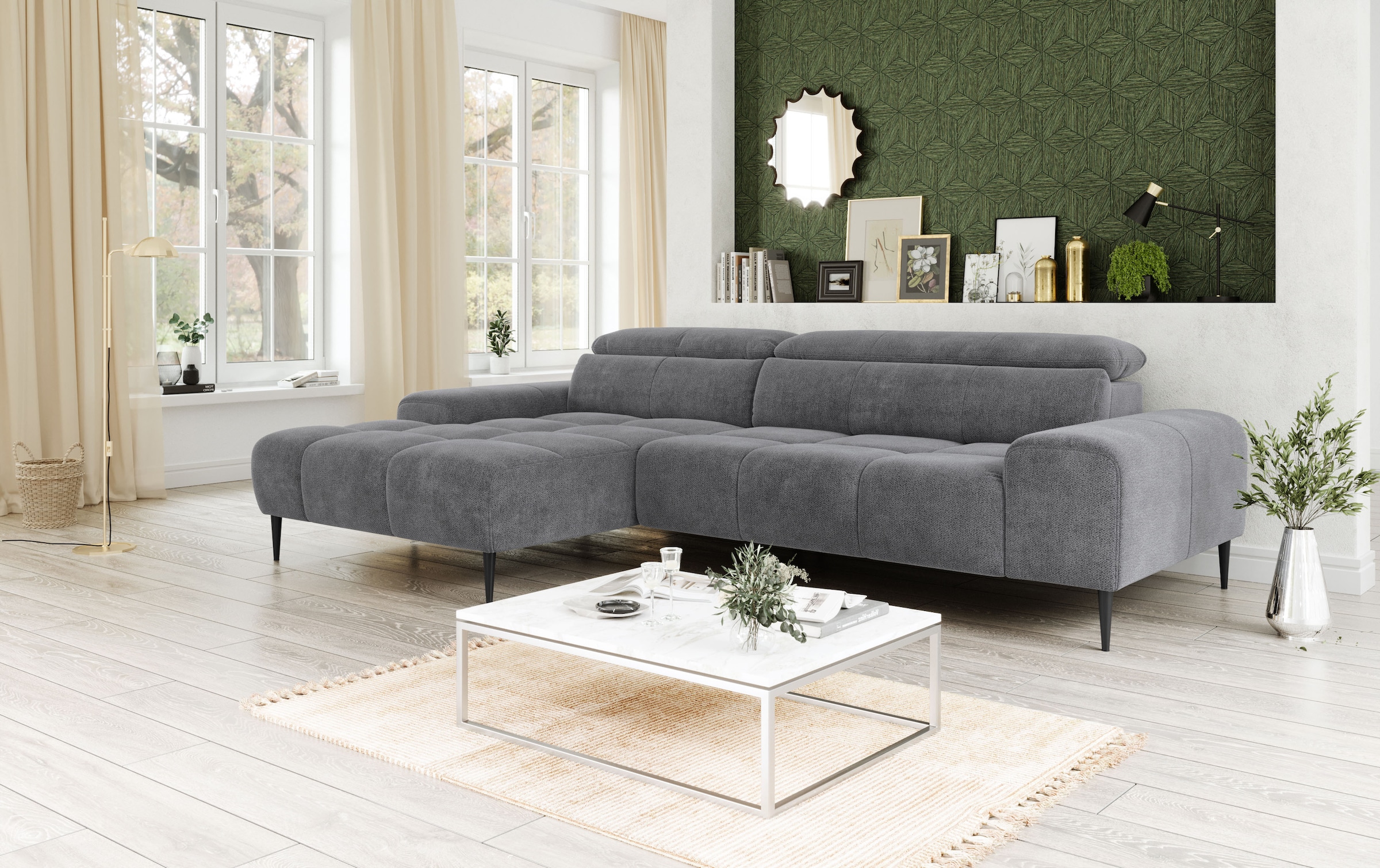 Image of COTTA Ecksofa "Theo L-Form, B: 290 cm" mit Kopfteilverstellung, optional Sitztiefenverstellung