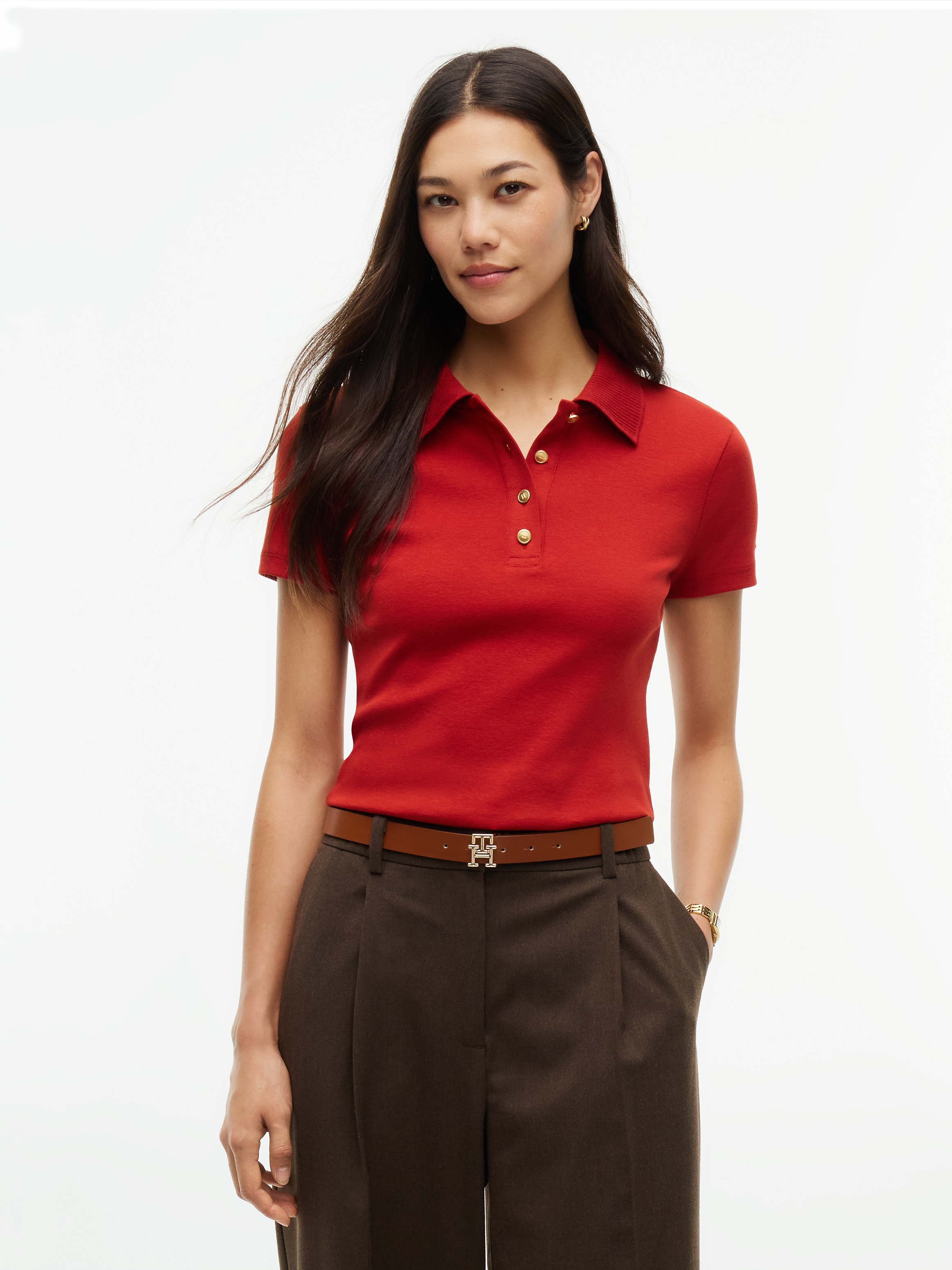 Tommy Hilfiger Polo »GOLD BUTTON REG S/S POLO« Baumwolle