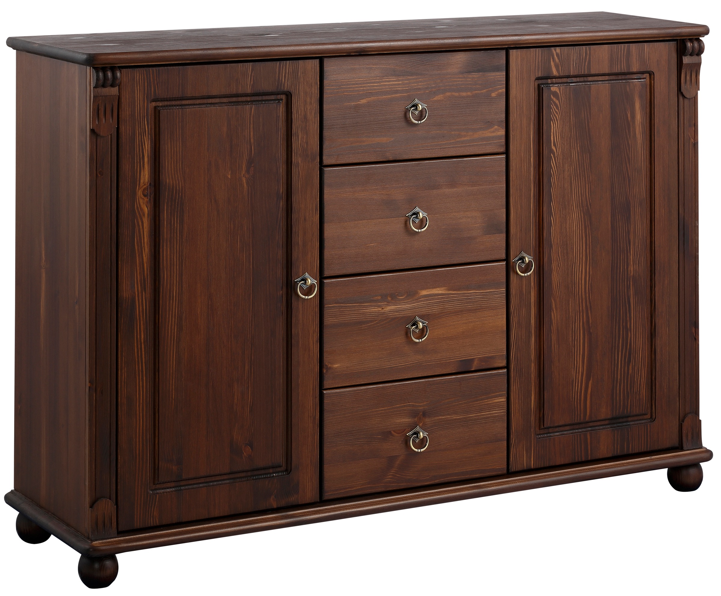 Image of GOODproduct Kombikommode "Tessin; Buffetunterschrank, klassischer Landhausstil" aus massiver, FSC-zertifizierter Kiefer, 128cm breit