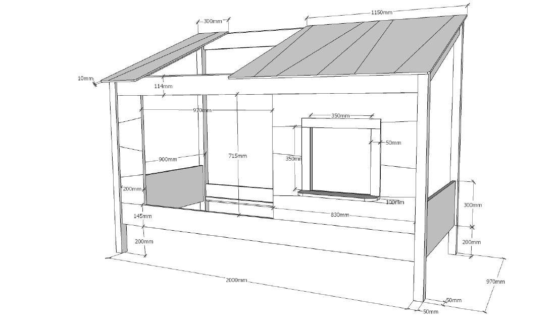 Vipack Kinderbett »Hausbett, aus MDF und Massivholz weiss lackiert, inkl. Fenster vorne« B/H/T ca. 214x158,5x105cm, seitl. und hinten offen,  wahlweise mit oder ohne Bettschublade auf Rollen