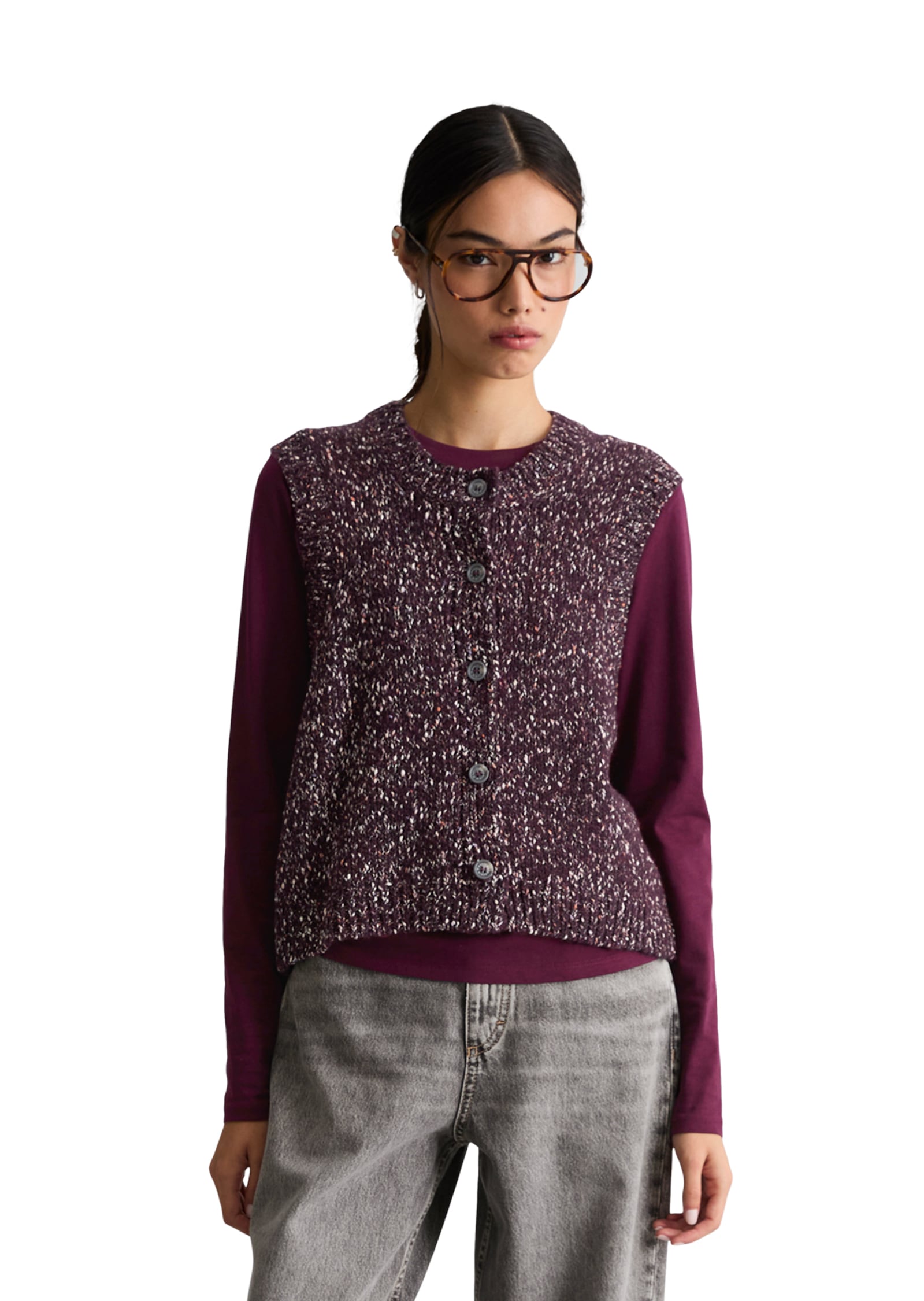 Image of Marc OPolo DENIM Strickweste regular aus Baumwoll-Schurwolle-Mix