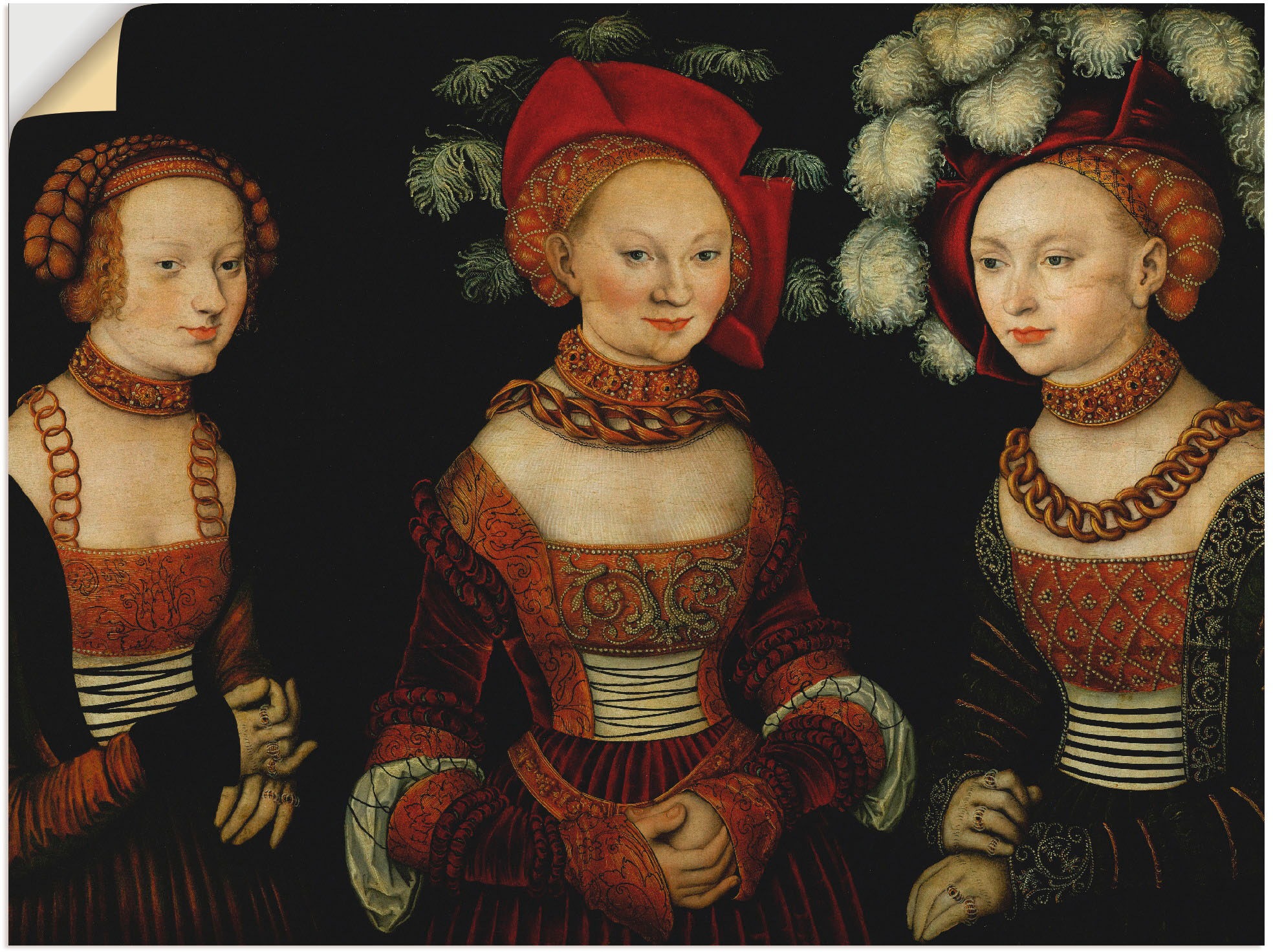 Image of Artland Wandbild »Prinzessinnen Sibylla, Emilia, Sidonia«, Menschen, (1 St.), in vielen Grössen & Produktarten -Leinwandbild, Poster, Wandaufkleber / Wandtattoo auch für Badezimmer geeignet bei Ackermann Versand Schweiz