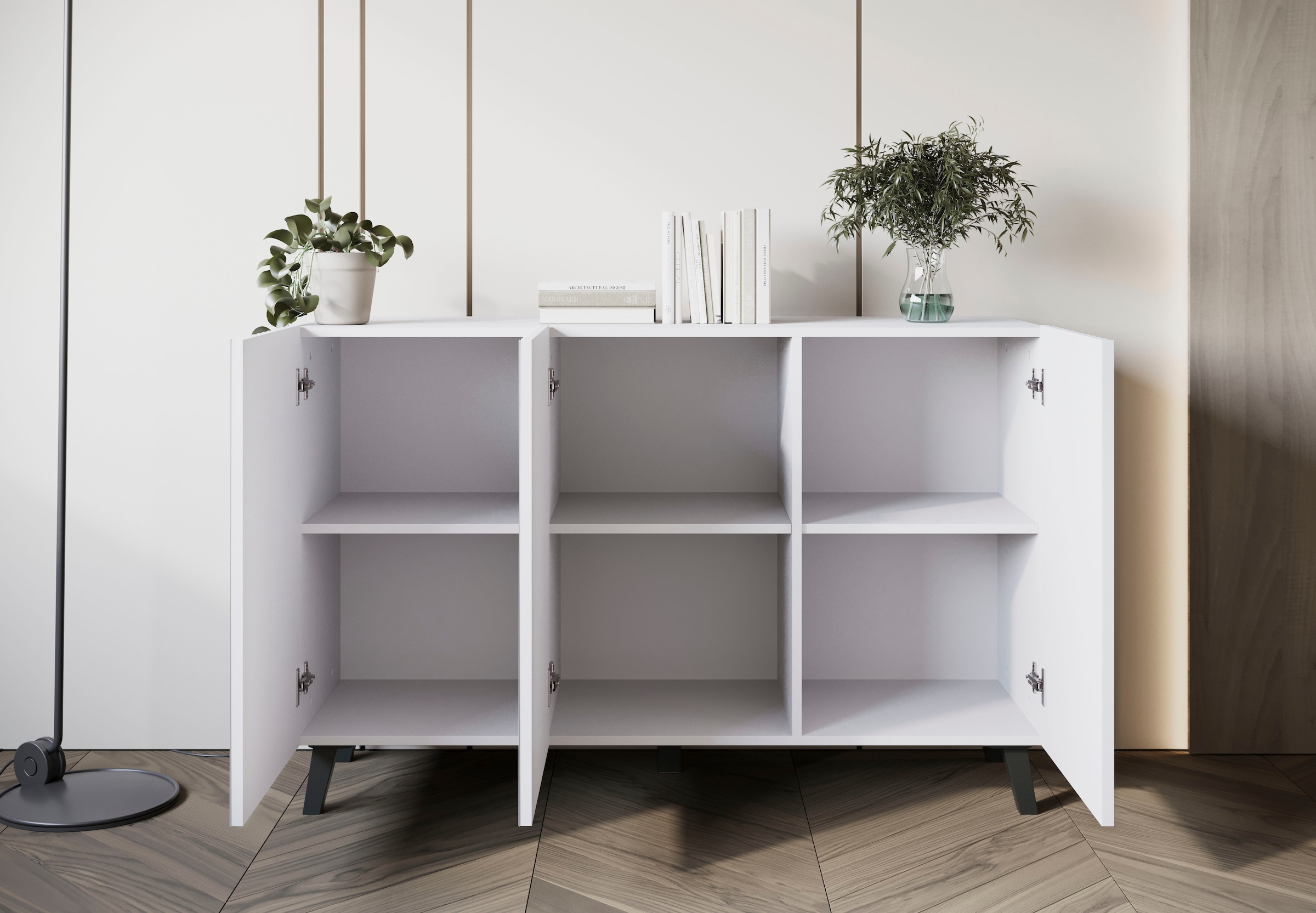 Home affaire Buffet »Phuket, Front MDF« Buffet moderne avec 6 compartiments, largeur 120 cm