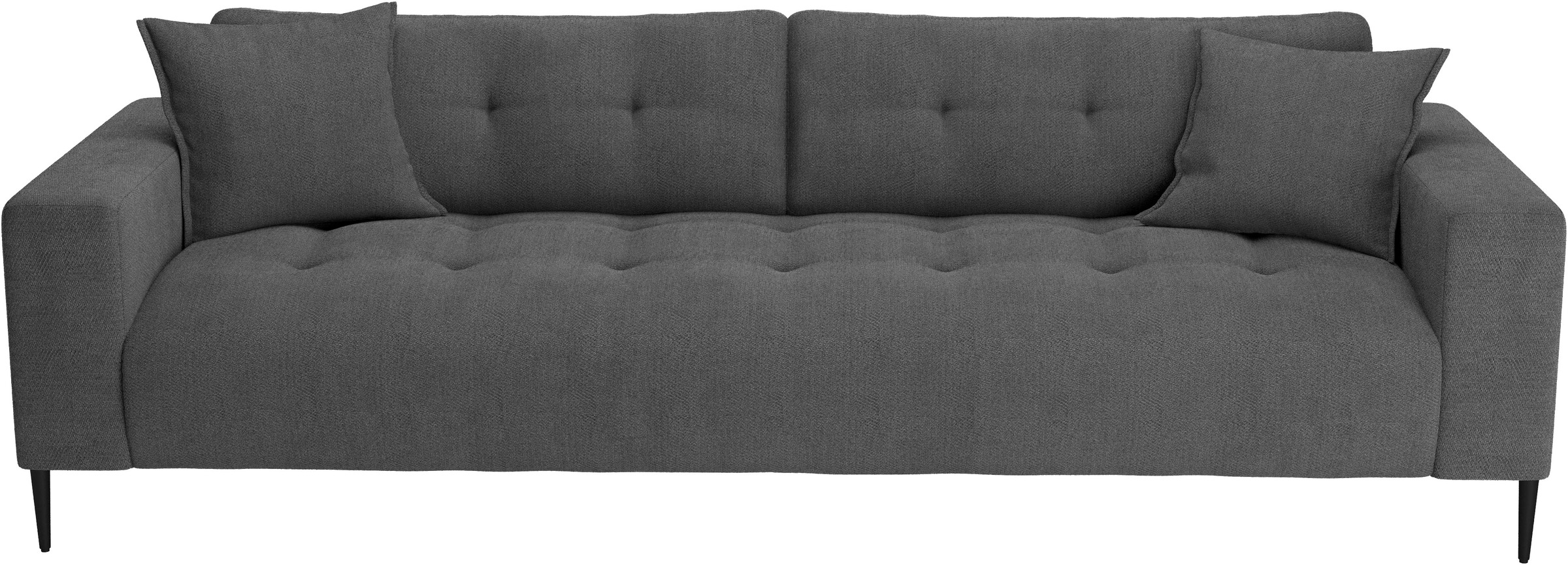 Trends by HG 3-places »Leo, Sofa / Couch mit bequemer Polsterung & Zierkissen« Sofa mit mittelfesten Sitzkomfort, edle Steppung & Metallfüsse