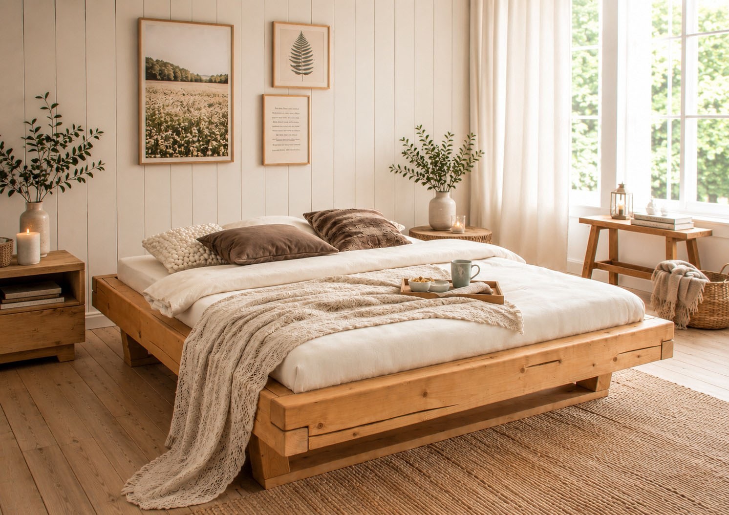 Image of GOODproduct Massivholzbett "Ultima, hohe Belastbarkeit, Futonbett ohne Kopfteil" 3 Stk. tlg. aus Eiche oder Fichte, FSC-zertifiziert, in vielen Breiten