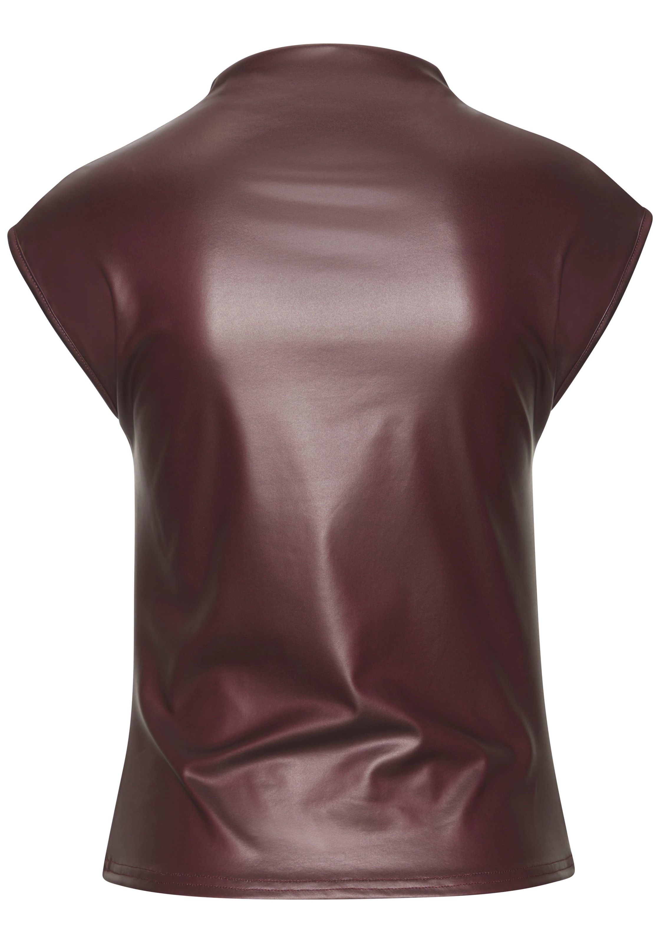 LASCANA Rundhalsshirt, aus Lederimitat, Partytop