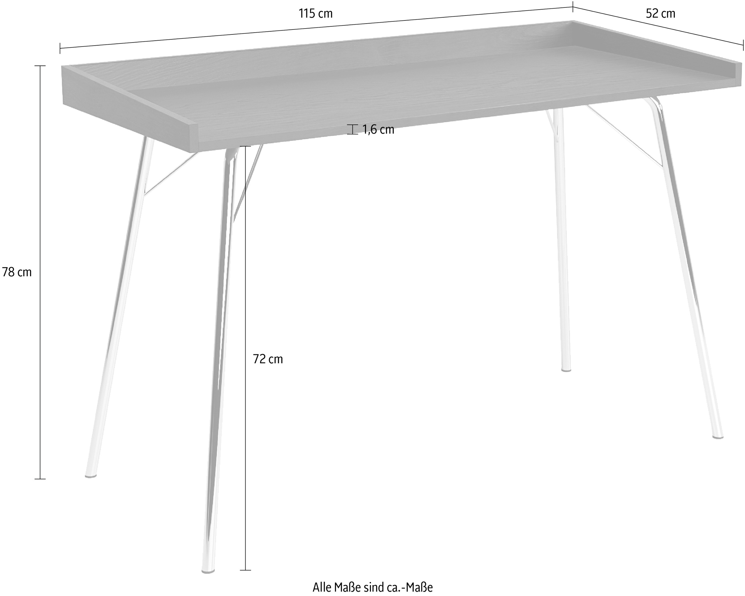Woodman Schreibtisch, Holzfurnier aus Eiche