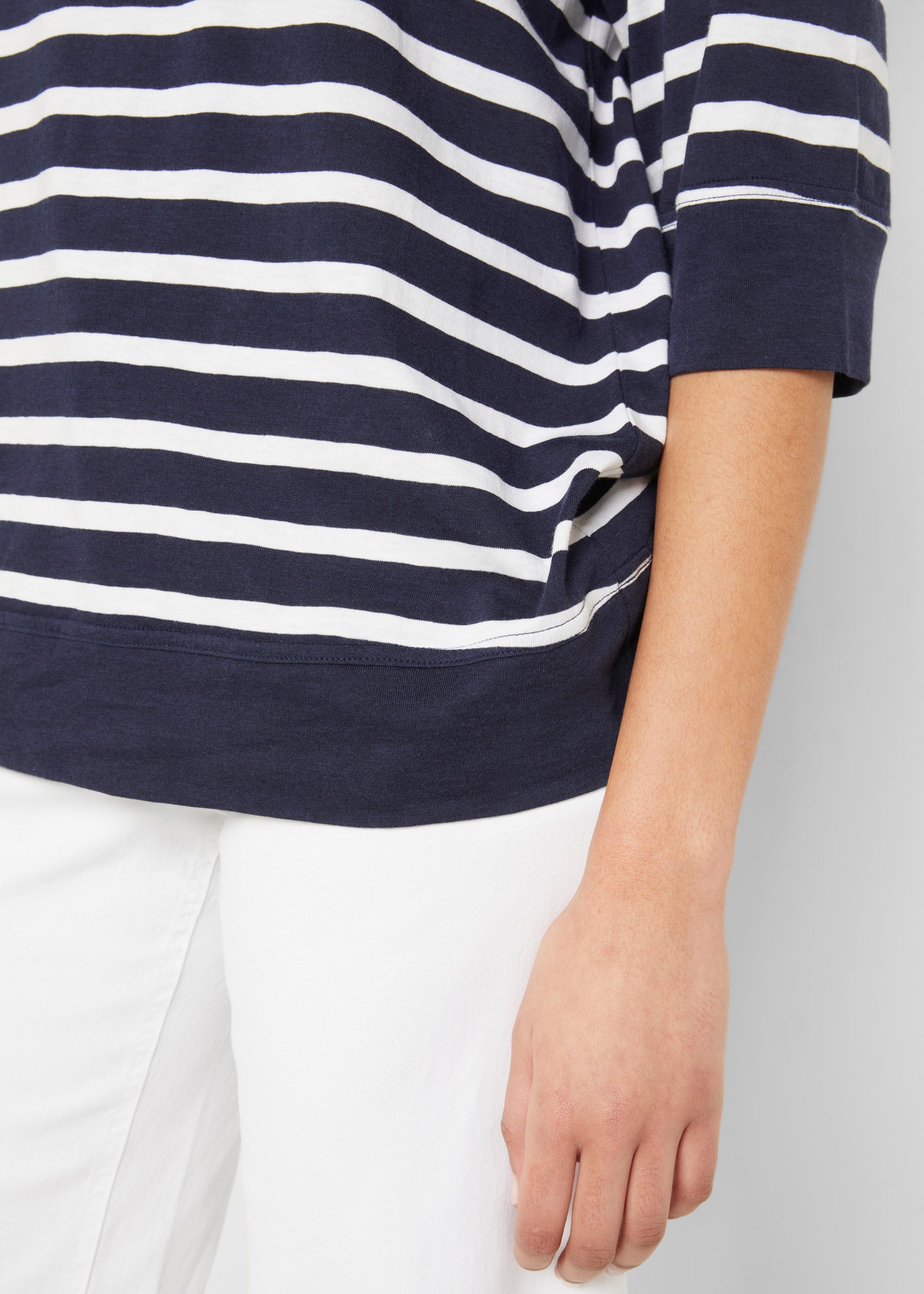 bonprix Poloshirt 2 Stk. Oversize Passform, mit Halbarm, gestreiftes Design